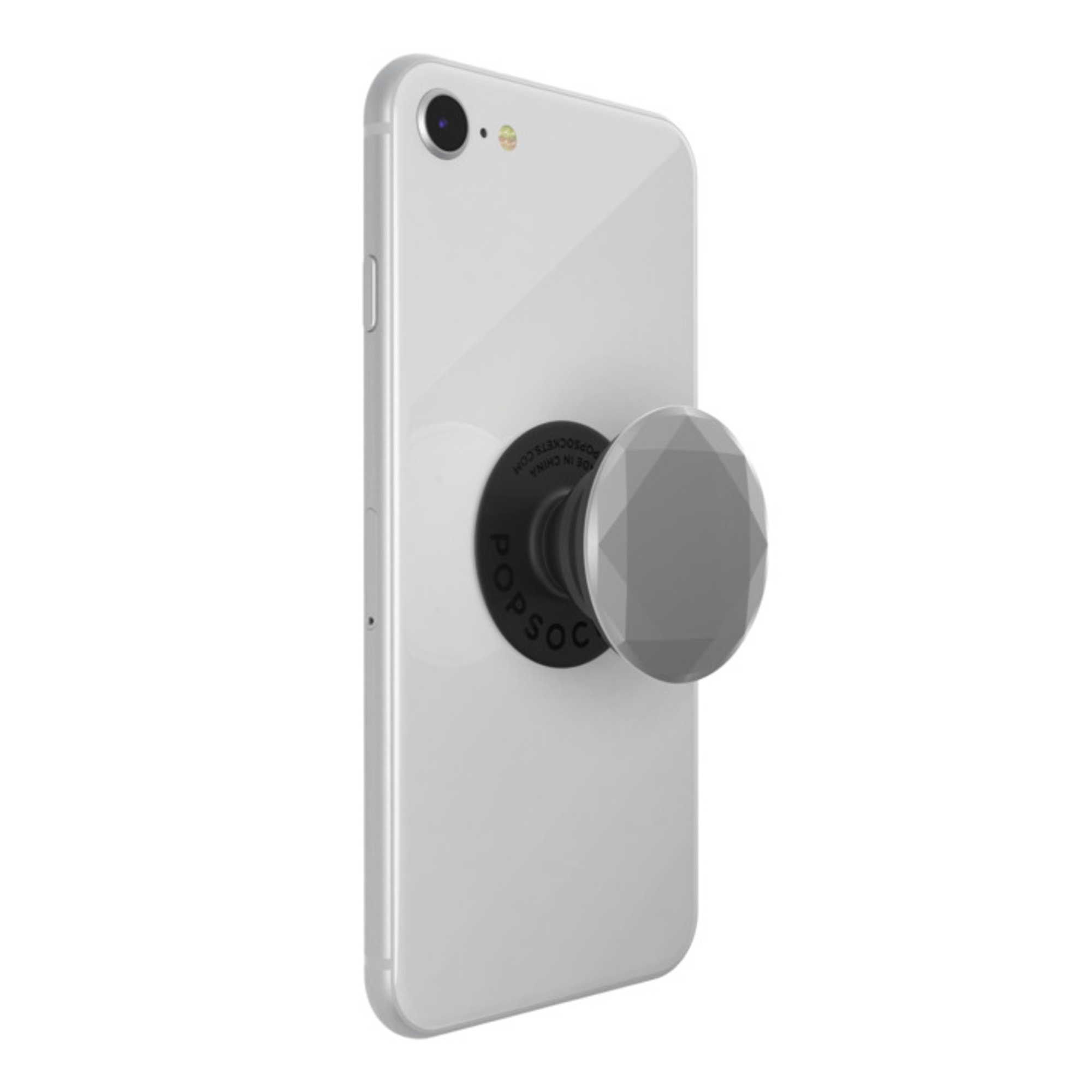 PopSockets PopGrip, Diamant Métallique Argent - Neuf