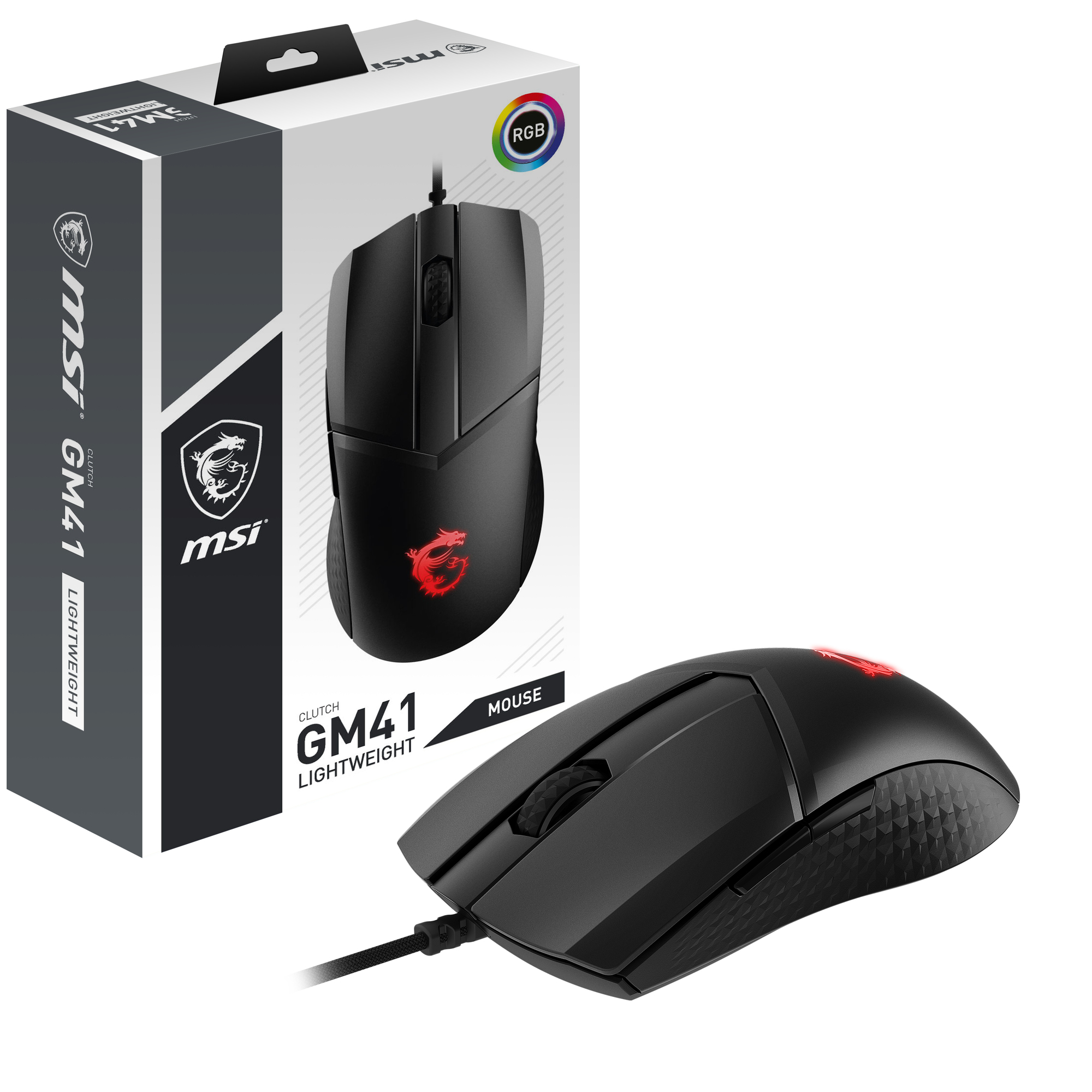 MSI Clutch GM41 Lightweight souris Jouer Droitier USB Type-A Optique 16000 DPI - Neuf MSI Clutch GM41 Lightweight souris Jouer Droitier USB Type-A Optique 16000 DPI - Neuf