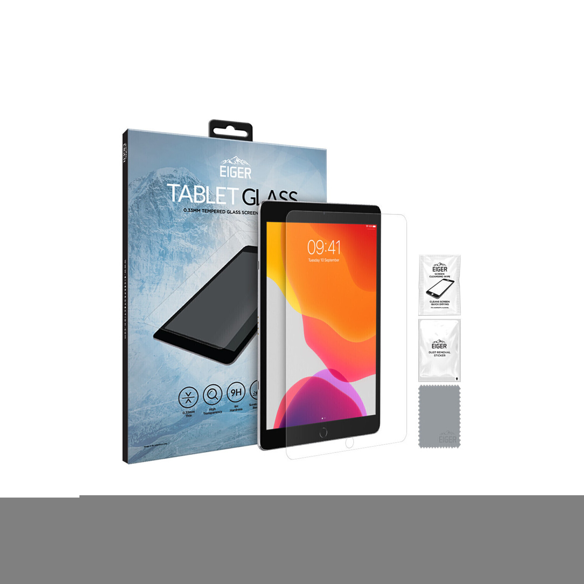 Eiger Film de protection d'écran en verre trempé pour Samsung Galaxy Tab S7 avec kit de nettoyage Neuf