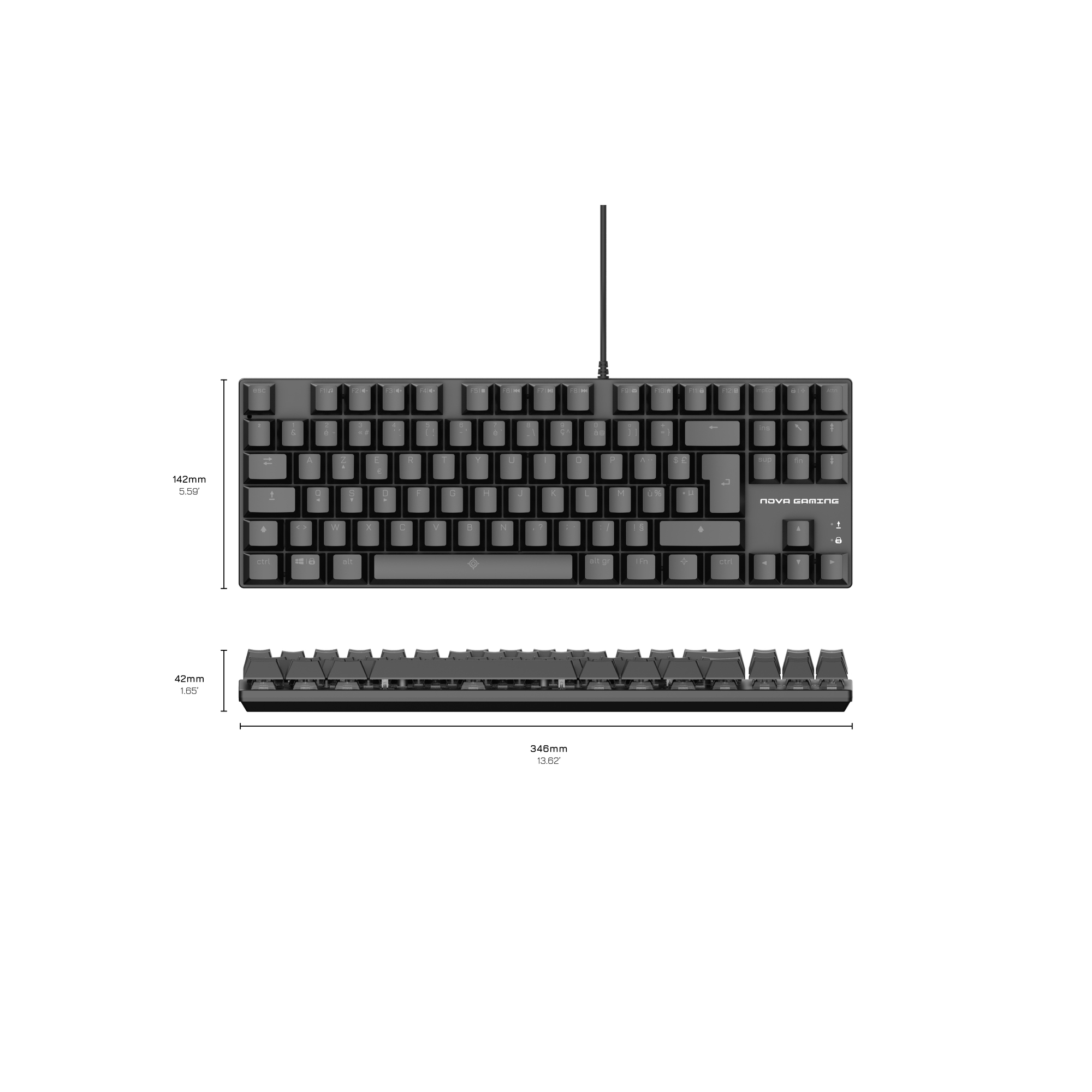 Clavier mécanique TKL RGB Gaming Nova NG306117 Sculptor - vue 3