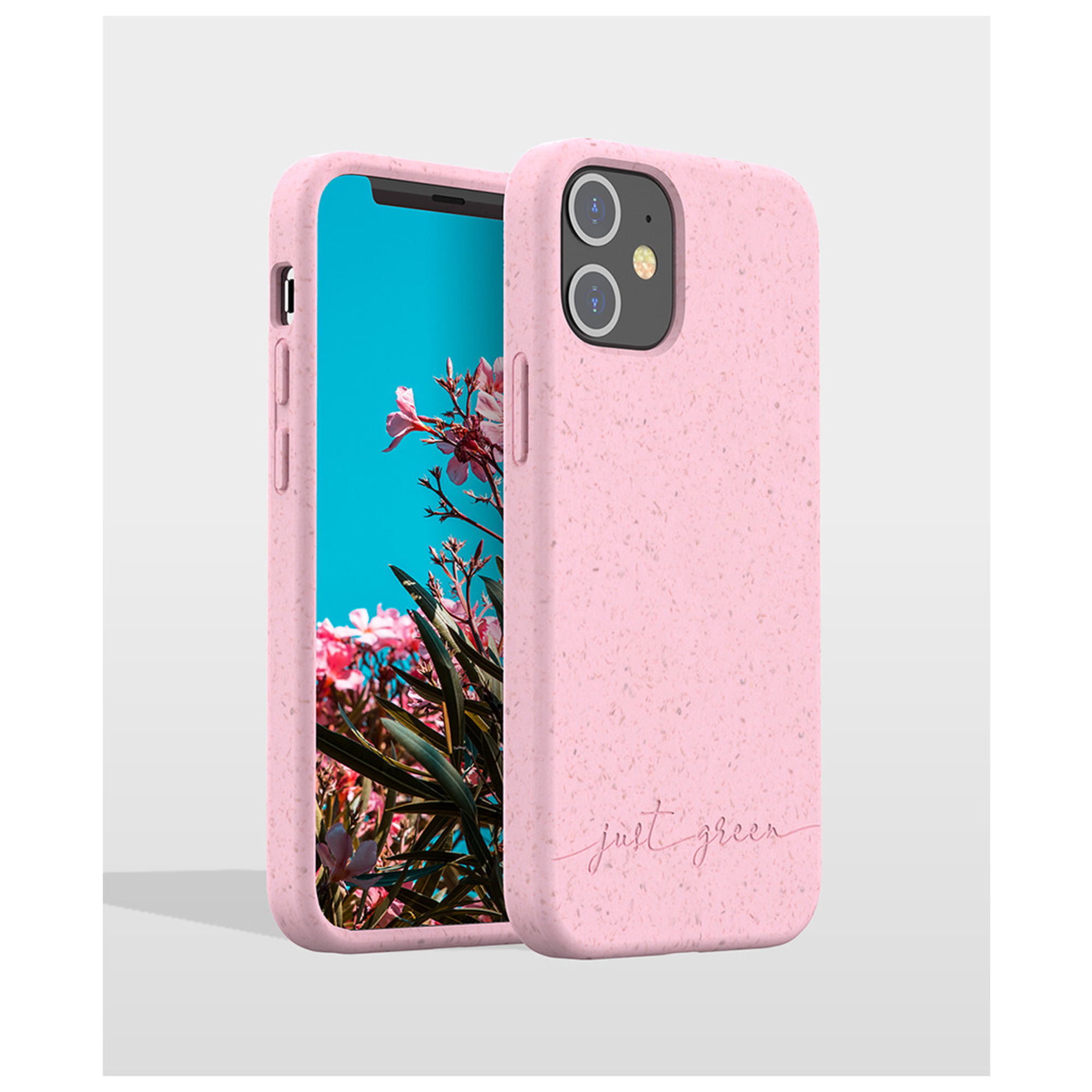 Carcasa biodegradable Baby Pink para iPhone 12 mini Just Green - nuevo