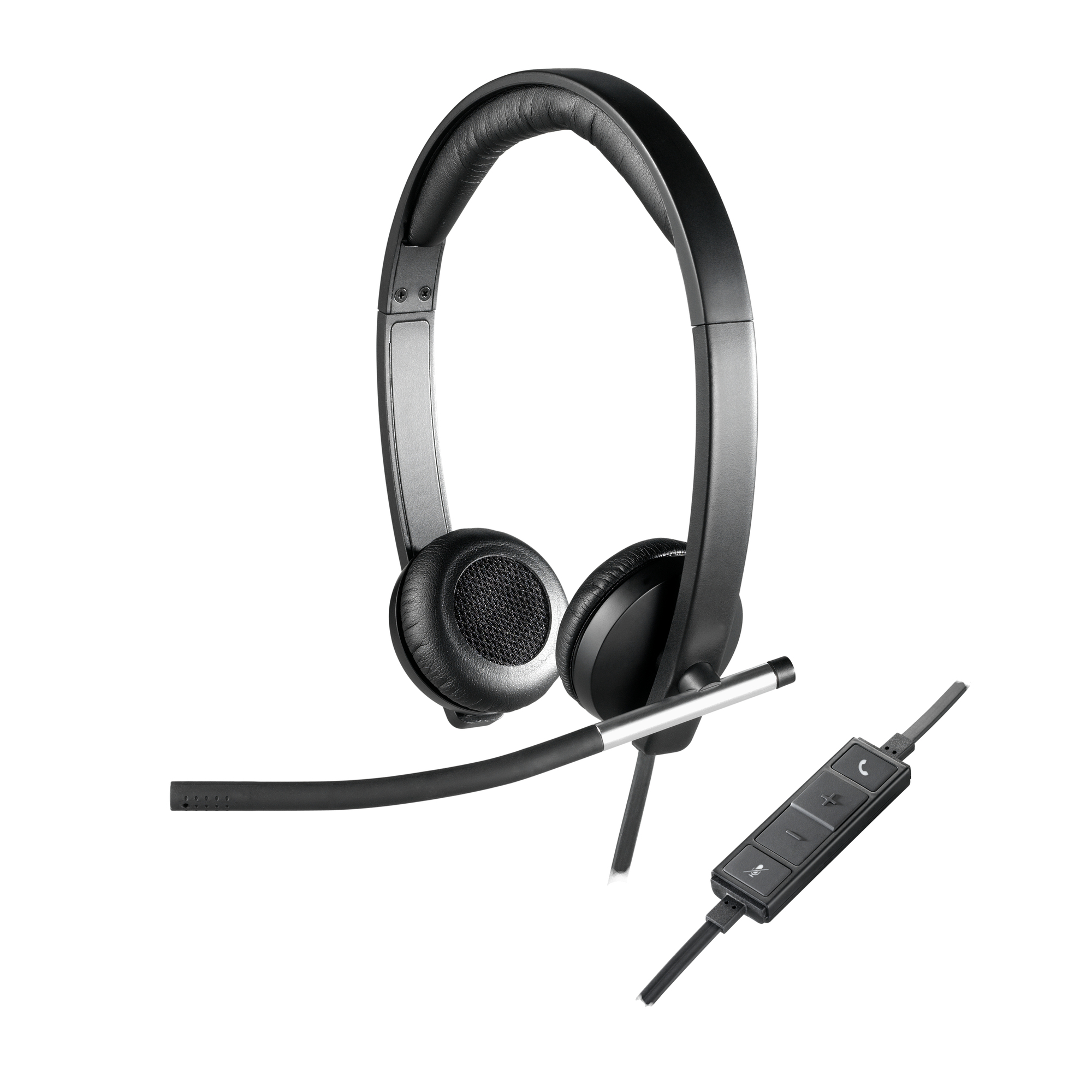 Logitech H650e Casque Avec fil Arceau Bureau/Centre d'appels USB Type-A Noir, Argent - Neuf