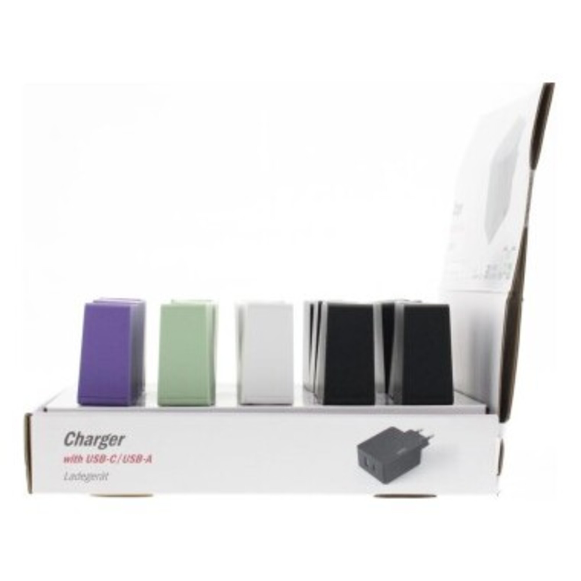 Chargeur USB C PDQC + USB A 20 pièces dans le présentoir - vue 3