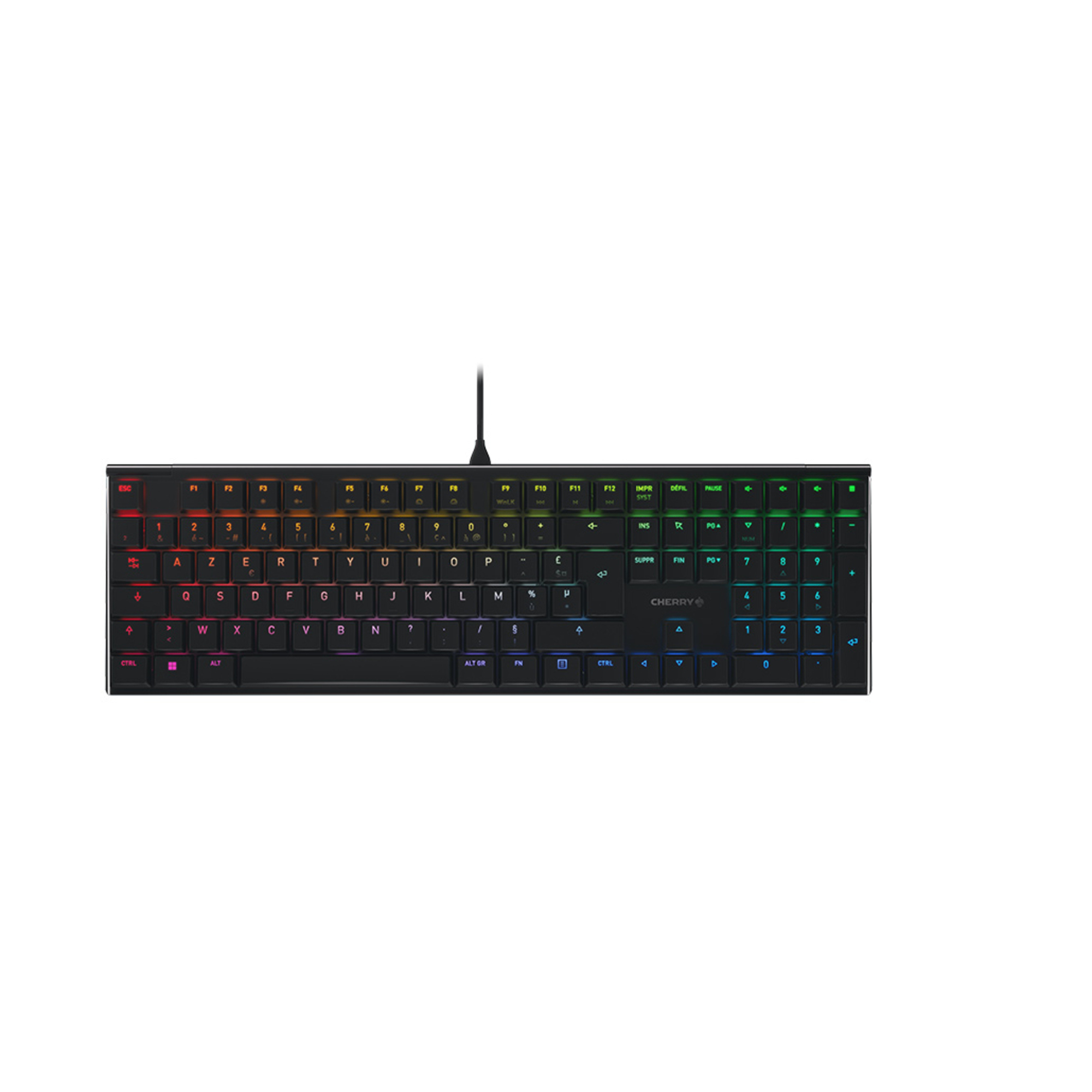 Cherry Clavier Mécanique - MX 10.0N RGB - Filaire - AZERTY Français - Switches Low Profile Speed