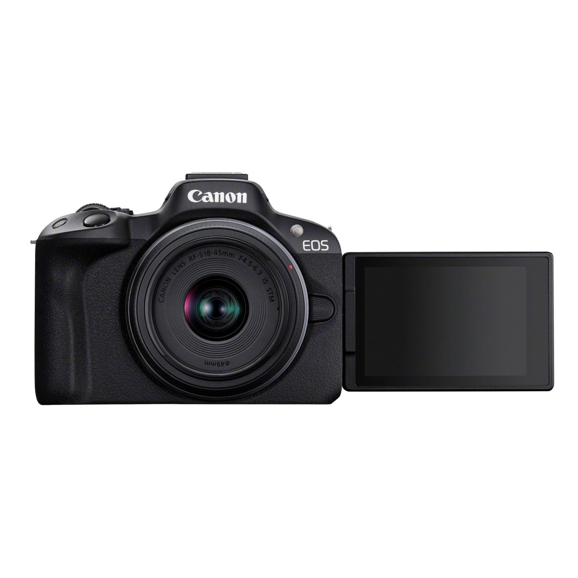 Canon EOS R50, Black + RF-S 18-45mm F4.5-6.3 IS STM Kit MILC 24,2 MP CMOS 6000 x 4000 pixels Noir - Neuf