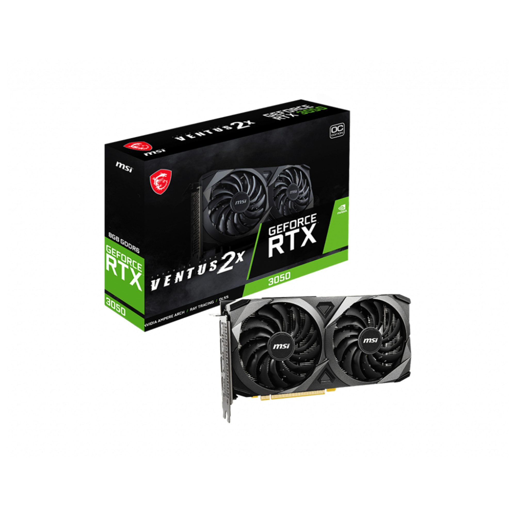 MSI VENTUS GeForce RTX 3050 2X 8G OC NVIDIA 8 Go GDDR6 - Neuf