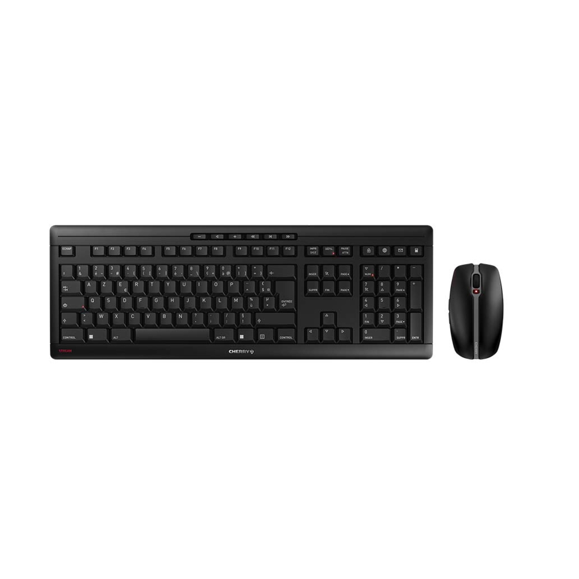 CHERRY STREAM DESKTOP Ensemble Clavier & Souris sans fil, noir, USB, AZERTY - FR - Neuf