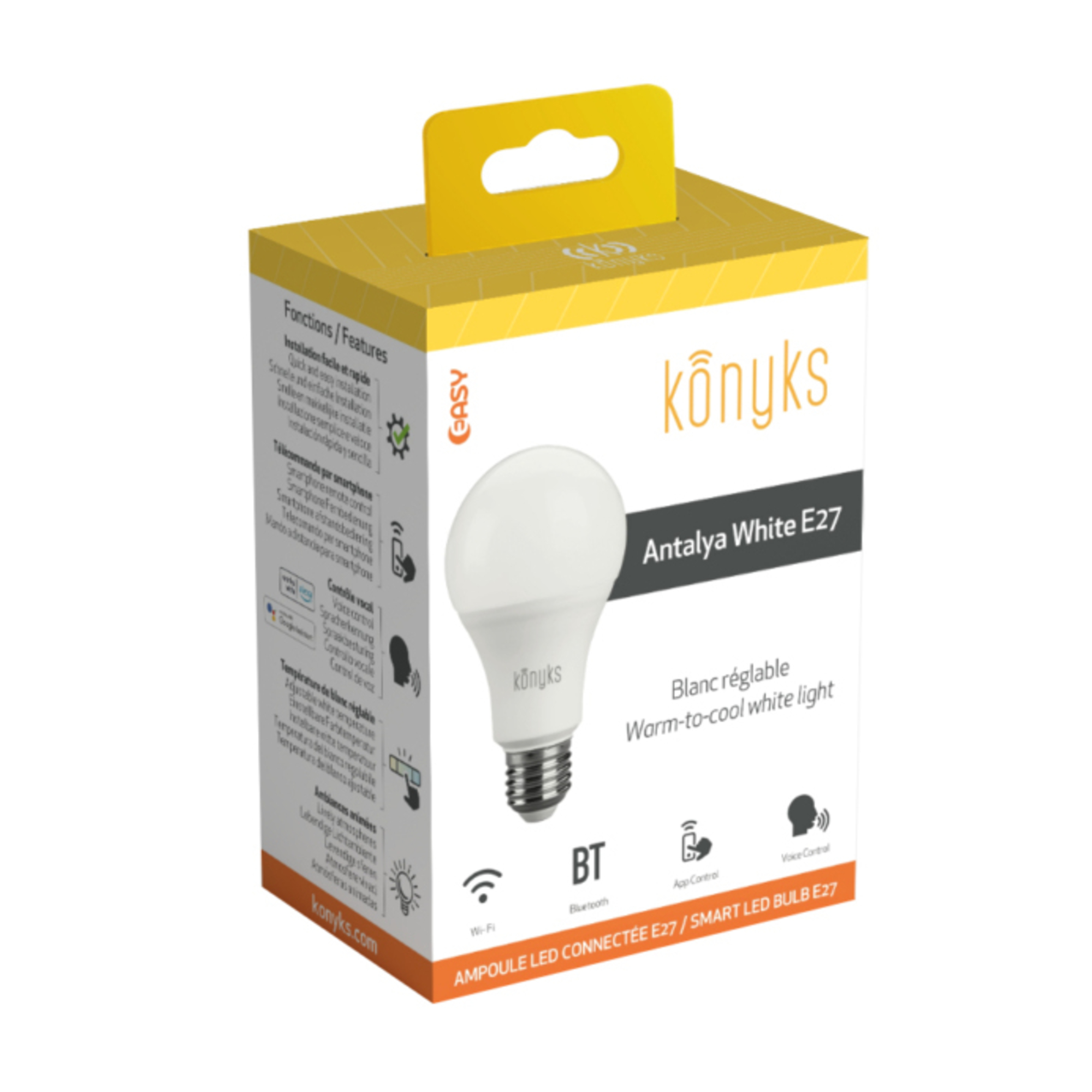 Ampoule LED WiFI + BT 780 Lumens réglable Konyks Antalya E27 - vue 2