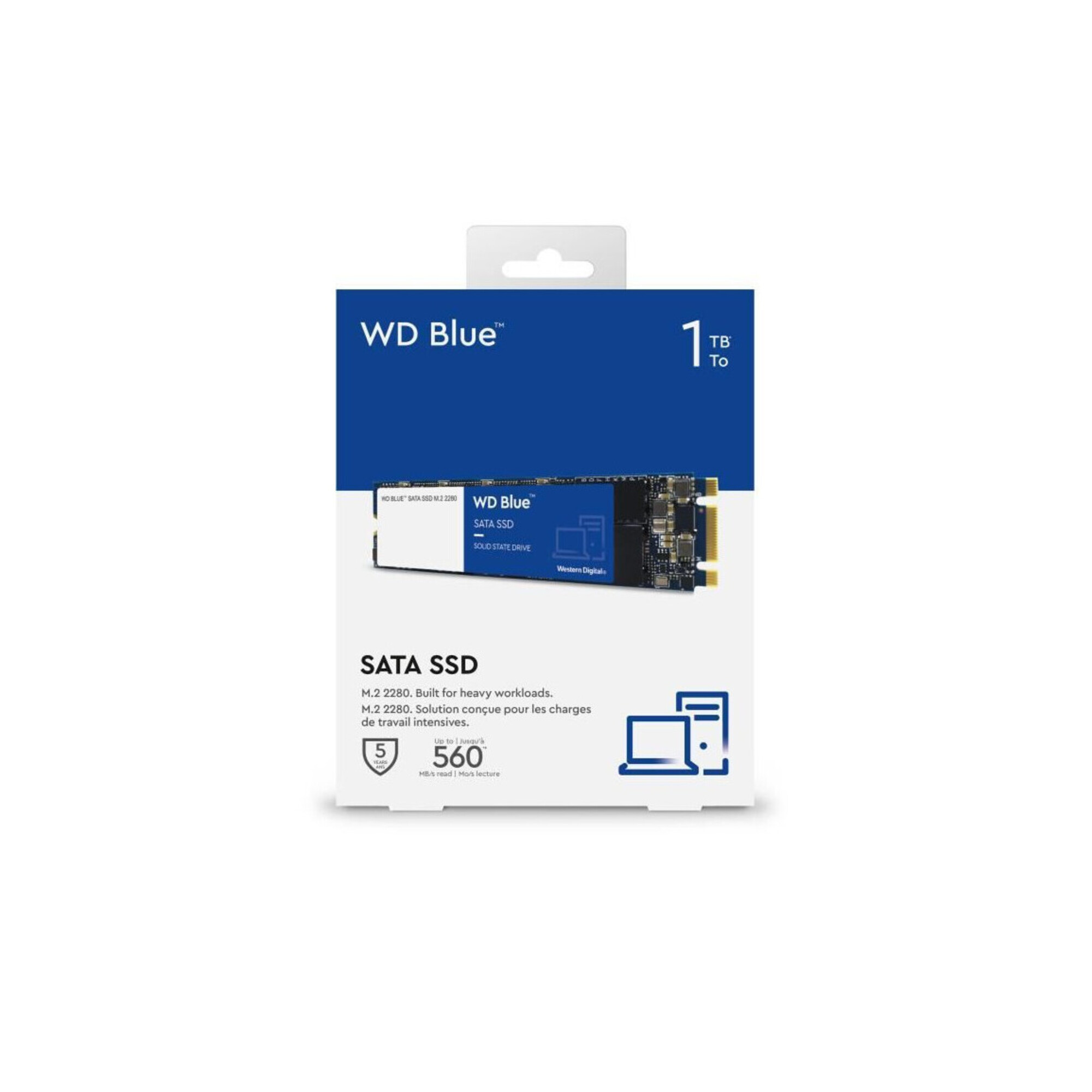 WD ™ Disque SSD Interne 3D Nand .2 SATA WDS100T2B0B - vue 2