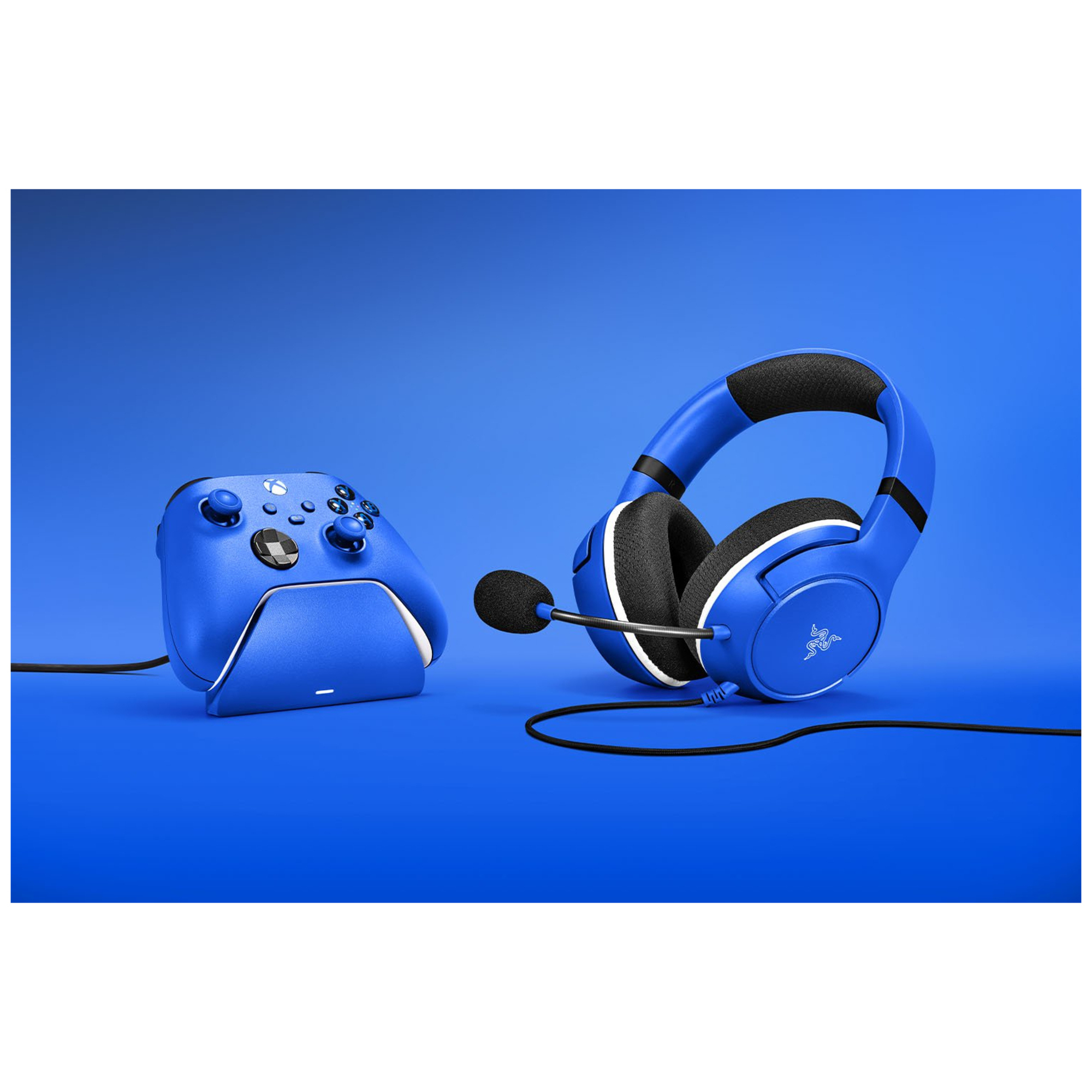 Razer Essential Duo Bundle Casque Avec fil Arceau Jouer Socle de chargement Bleu - Neuf