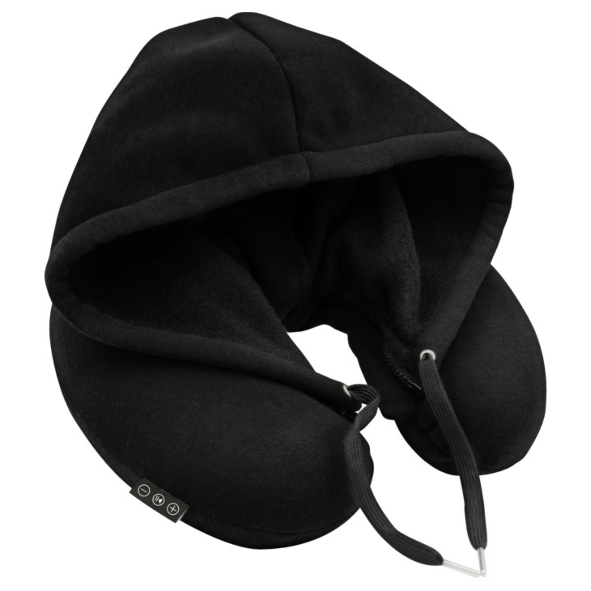 Hoodie Coussin de voyage avec des écouteurs bluetooth intégrés, Noir - Neuf