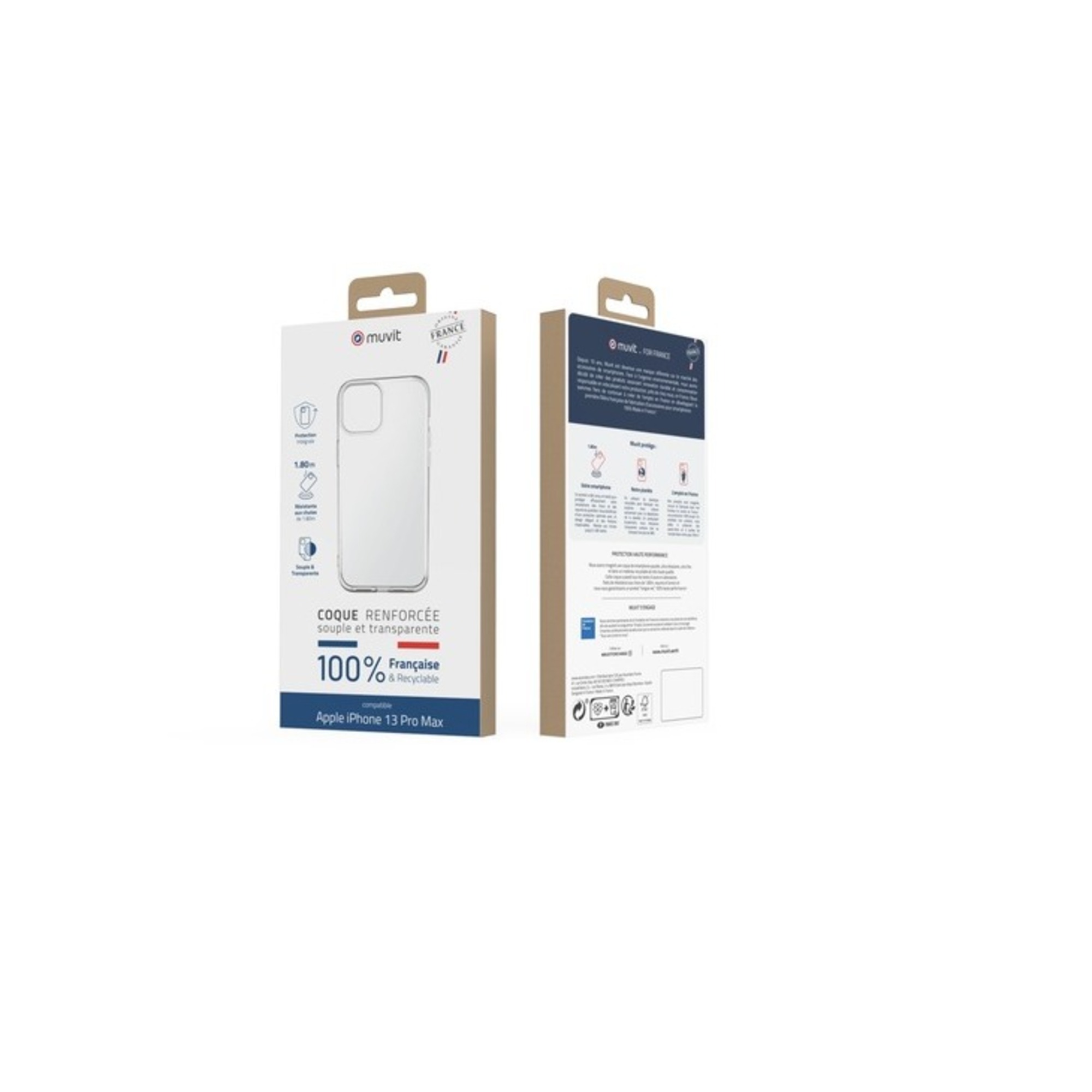 Coque transparente renforcée MUVIT pour iPhone 13 Pro Max Garantie - vue 4