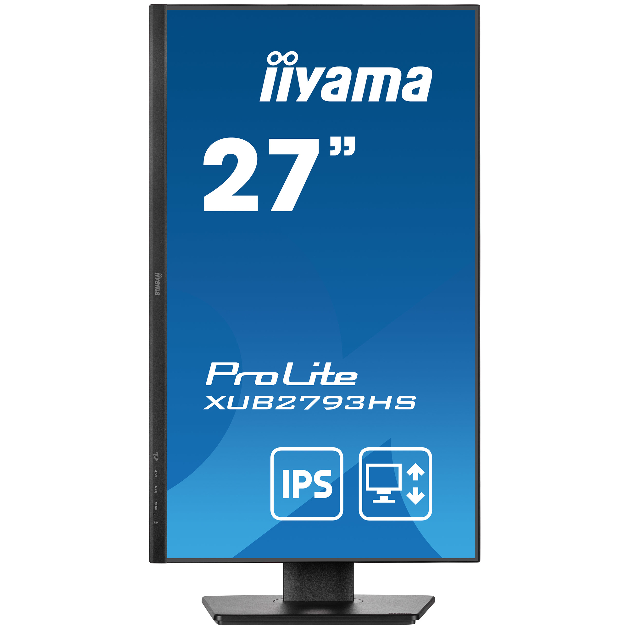 Ecran IIYAMA 27'' Dalle IPS Ultra mince 16:9 1ms 100Hz  250cd/m2 1920x1080 1xHDMI 1xDisplayPort HP 2x2W 15cm pied réglable en hauteur + Pivo TCO - Neuf