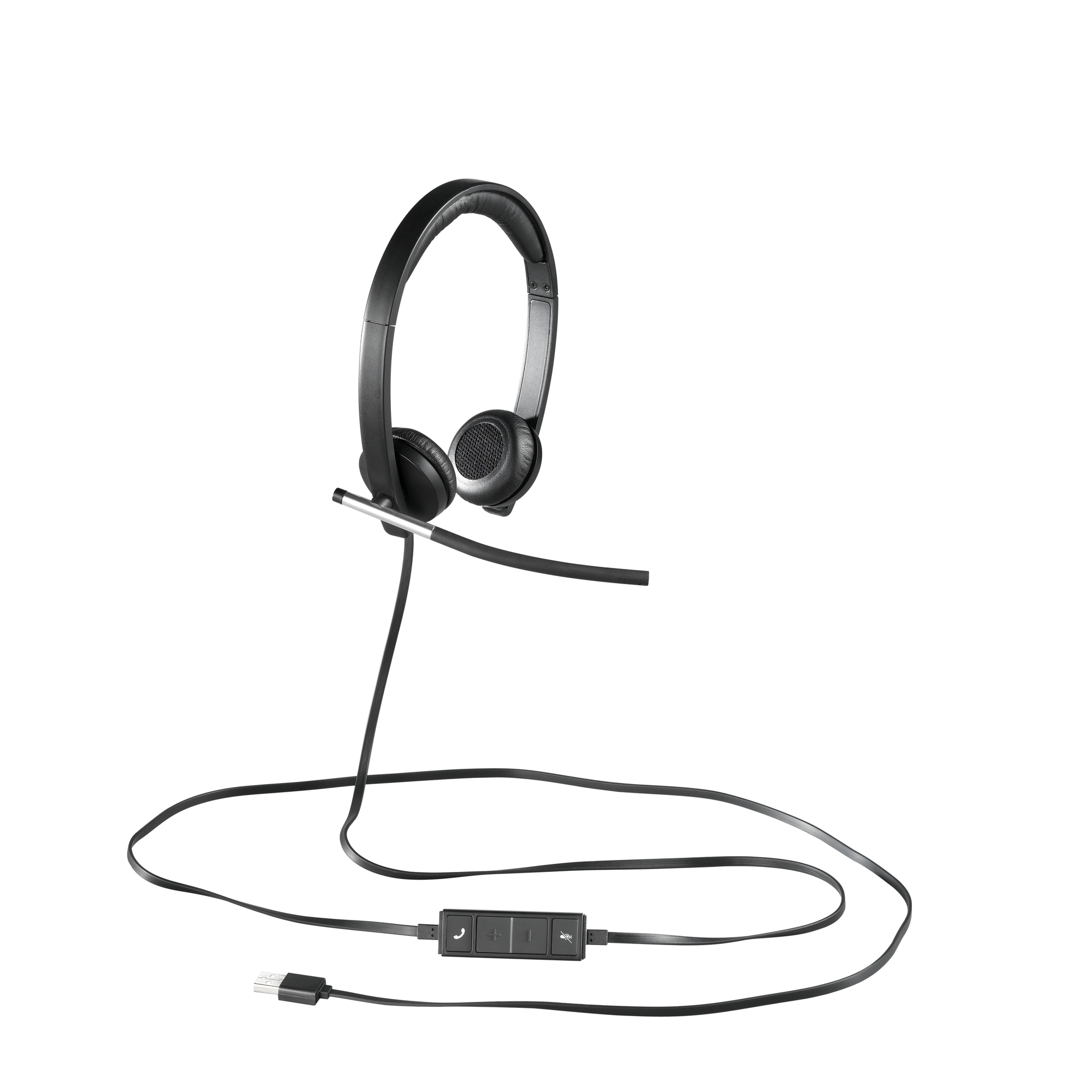 Logitech H650e Casque Avec fil Arceau Bureau/Centre d'appels USB Type-A Noir, Argent - Neuf