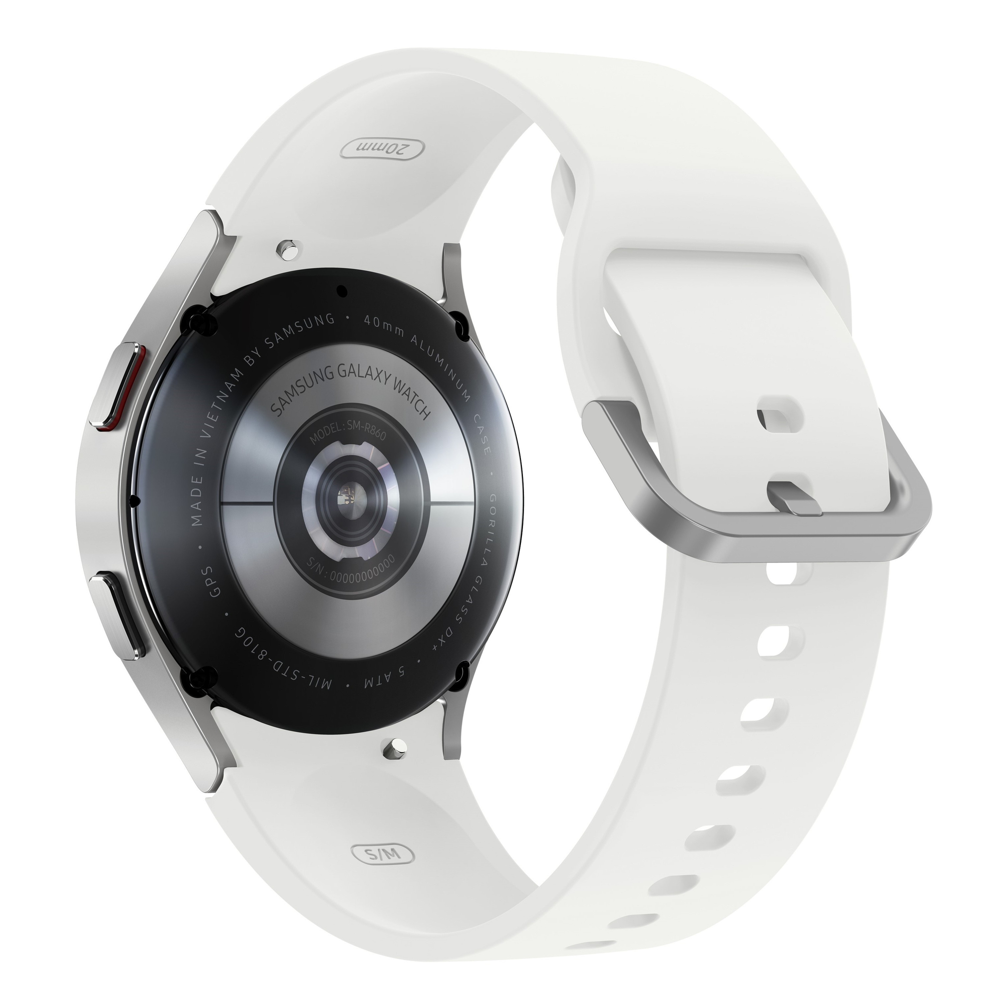 Galaxy Watch4 40mm boitier Argent - Super AMOLED - Bluetooth - Bracelet sport Blanc - Bon état