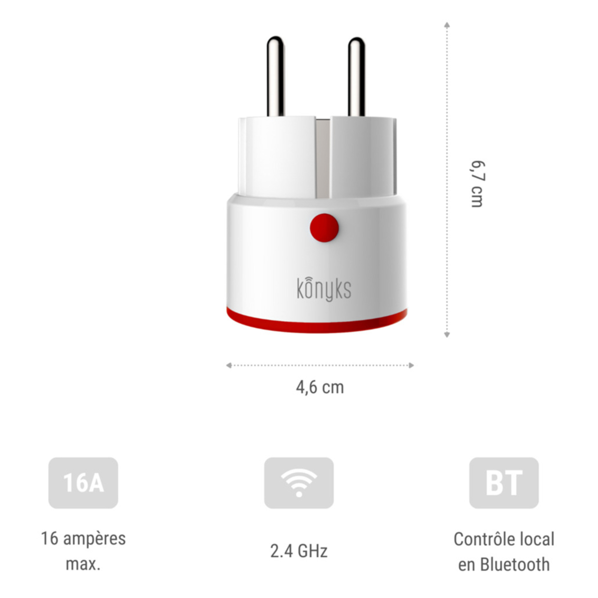 Accessoires maison connectée Konyks Prise electrique Wi fi + BT connecte 2022 WH - vue 3