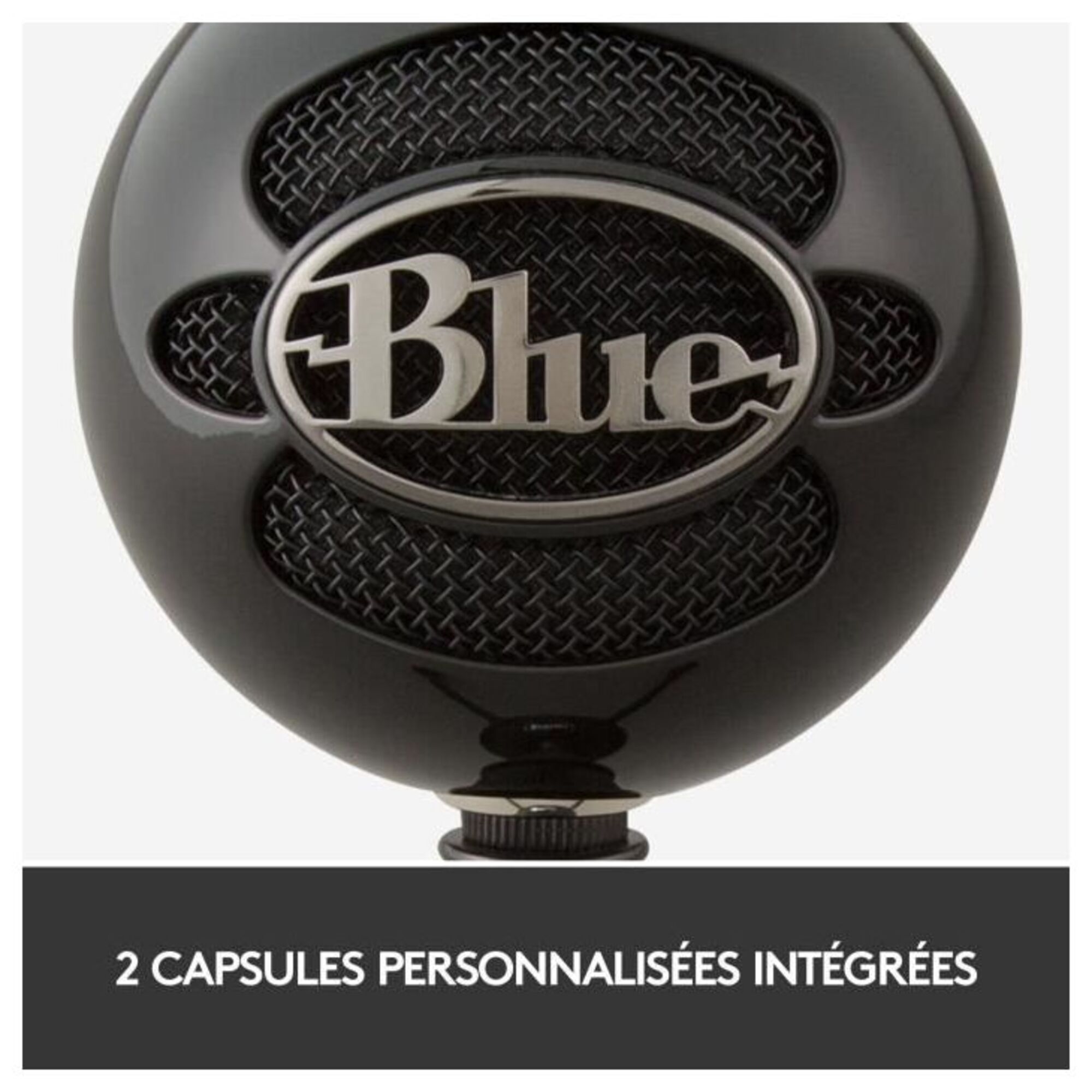 Microphone USB Blue Snowball pour Enregistrement, Streaming, Podcast, Gaming sur PC et Mac - Noir - Neuf