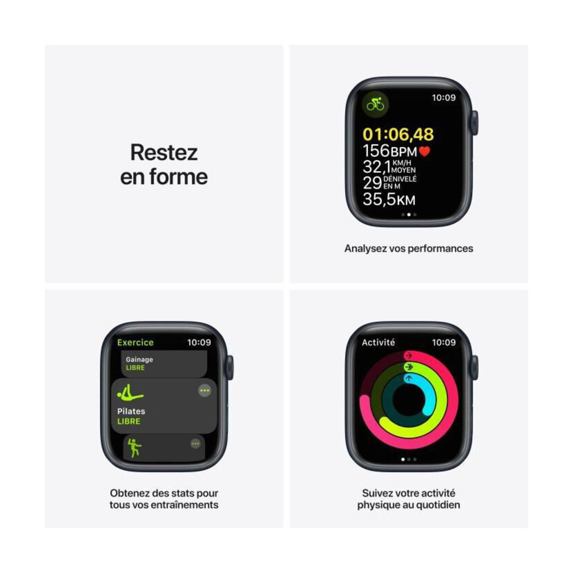 Watch Series 7 GPS + Cellular Boîtier en Aluminium de 45 mm Bracelet Sport Très bon état - vue 5