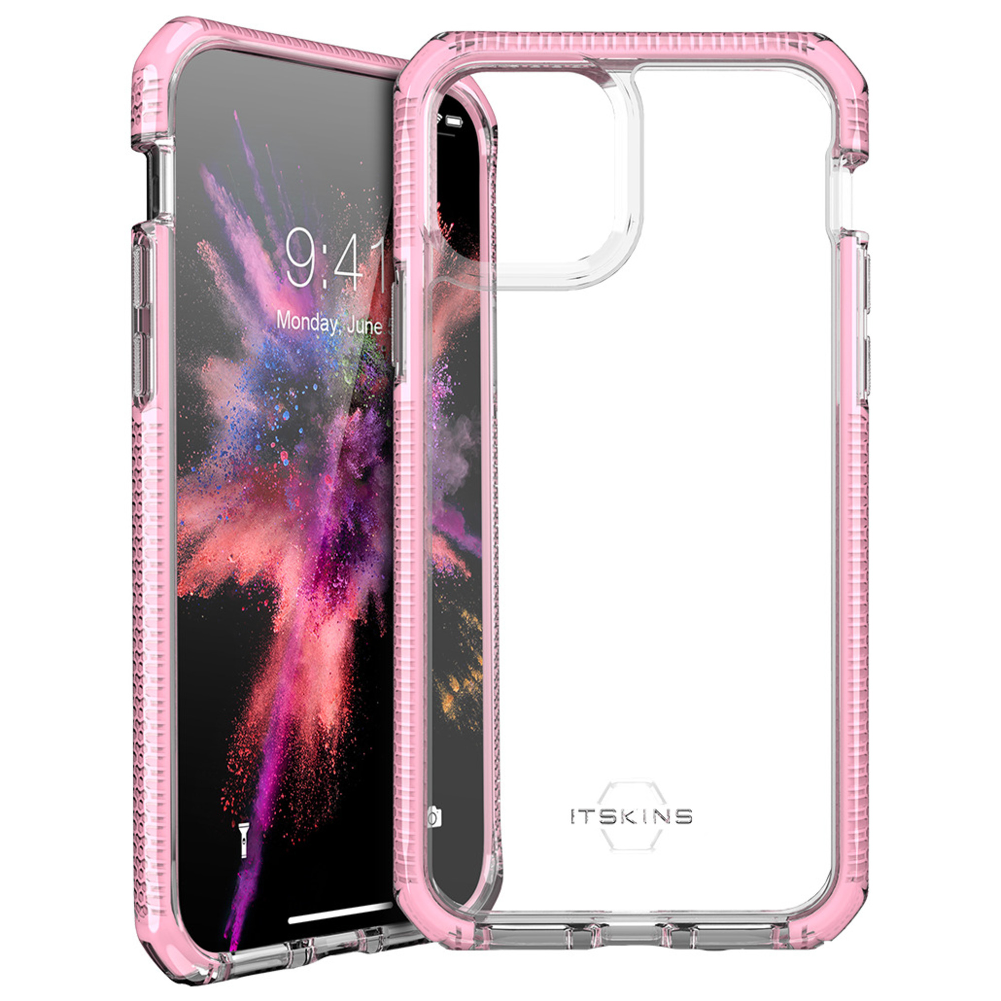 Funda semidura Itskins Supreme Clear rosa para iPhone 11 Pro Max - nuevo
