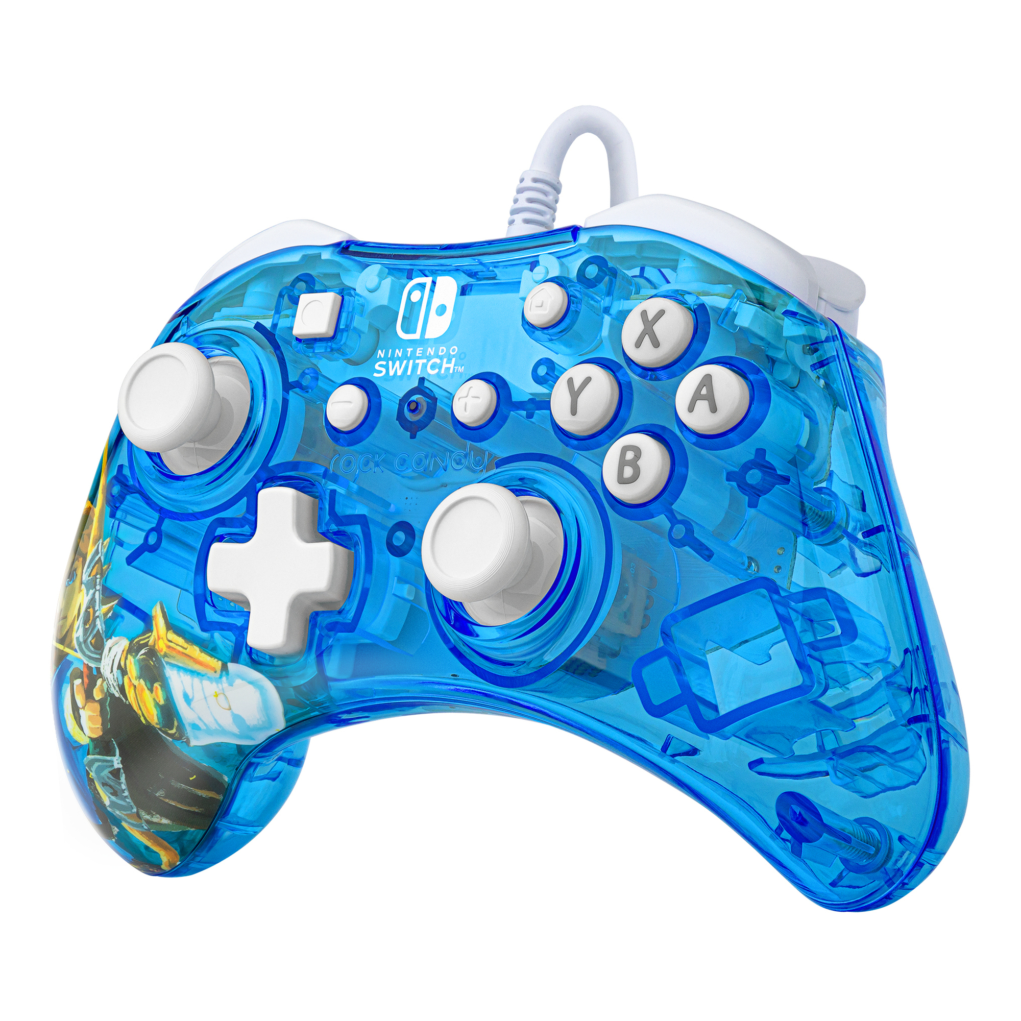 Rock Cand: Berry Brave Link Bleu, Translucide USB Manette de jeu Analogique/Numérique Nintendo Switch, Nintendo Switch Lite, Nintendo Switch OLED - Neuf
