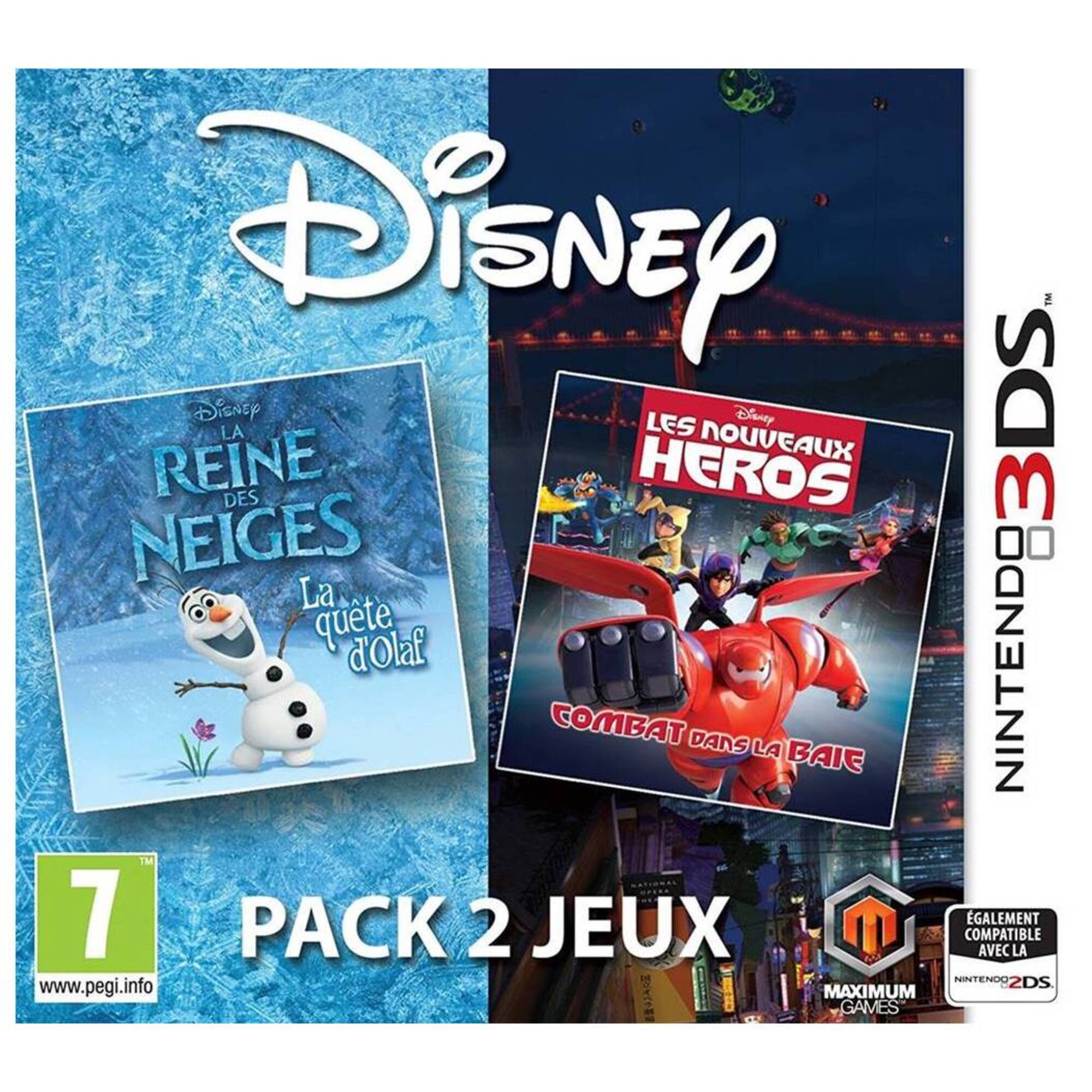 Disney pack 2 jeux : La Reine des Neiges + Les Nouveaux Héros 3DS Neuf