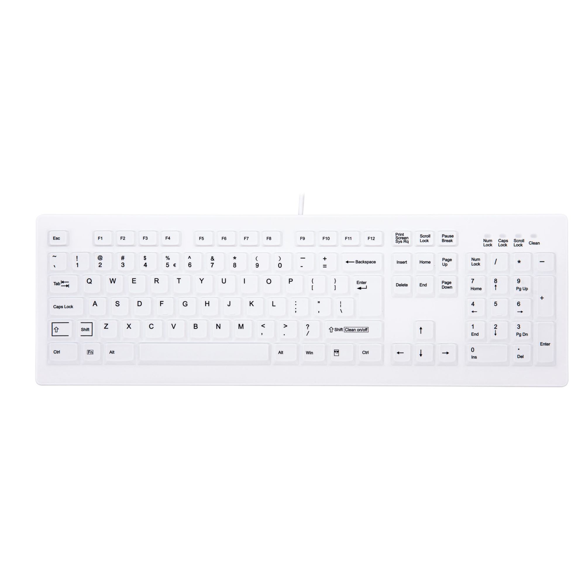 CHERRY AK-C8100F-UVS-W/BE clavier Médical USB AZERTY Belge Blanc - Neuf