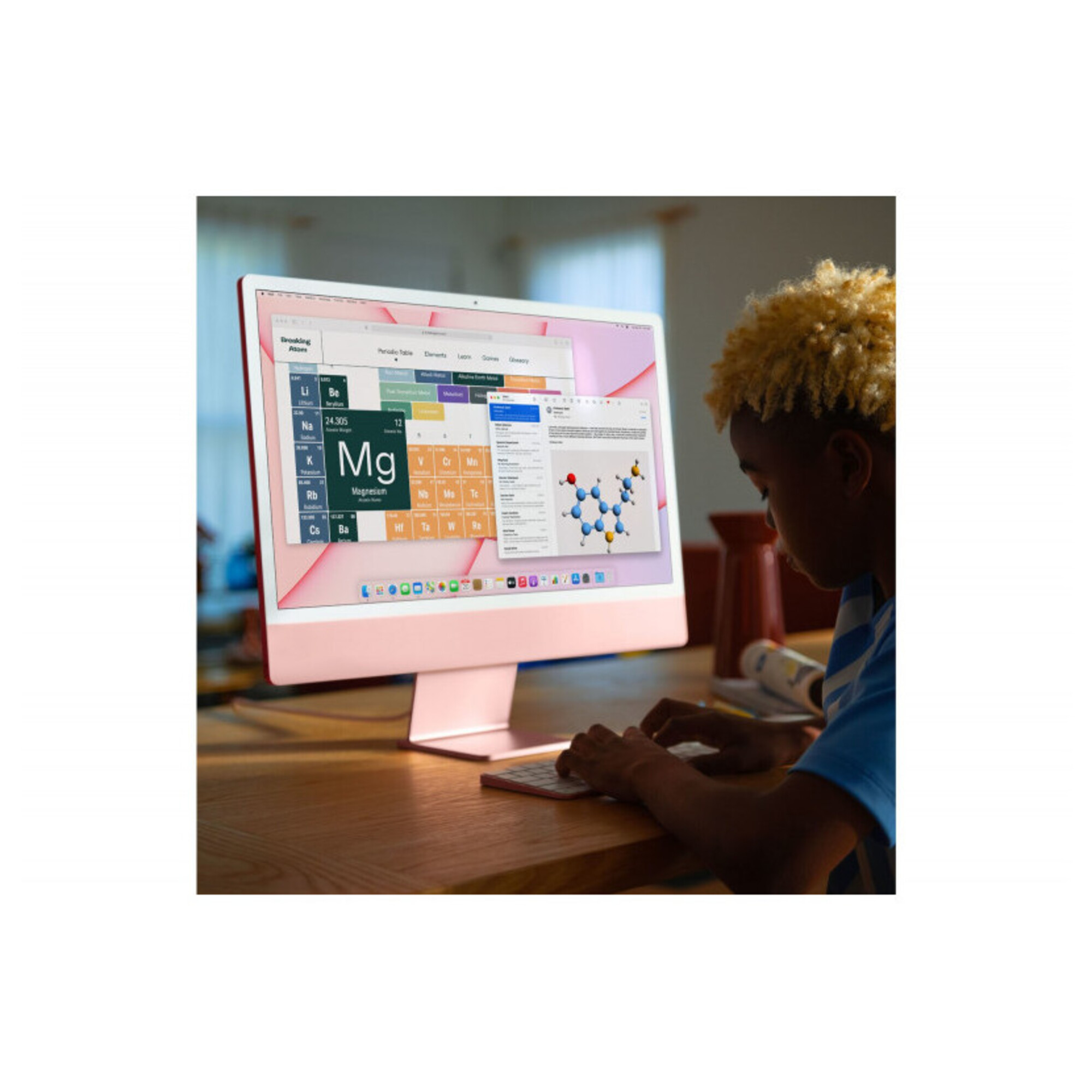 iMac 24 Puce Apple M1 RAM 8Go Stockage CPU 8 cœurs GPU 7 cœurs Clavier Pavé Numérique Touch ID - vue 2