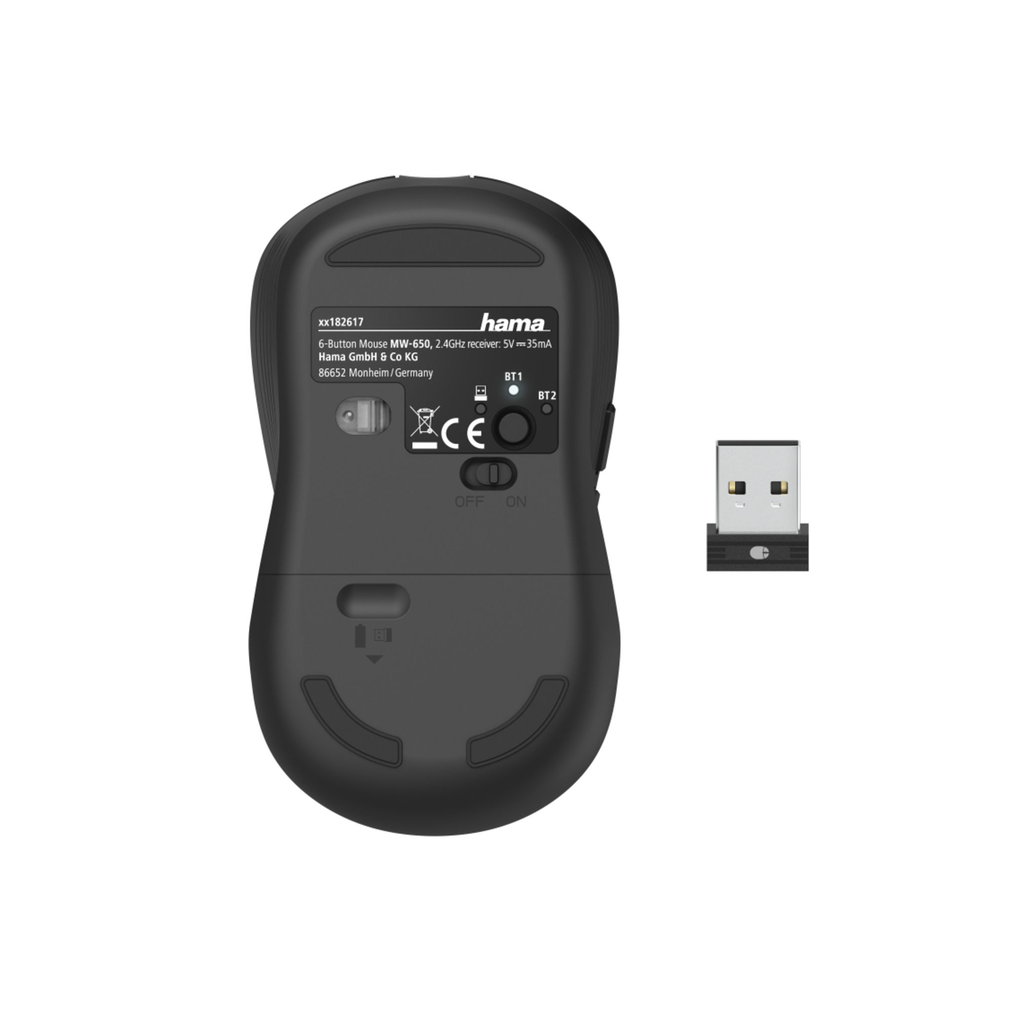 Hama MW 650 Bureau Droitier Bluetooth + USB Type A Optique 2400 DPI Neuf - vue 3