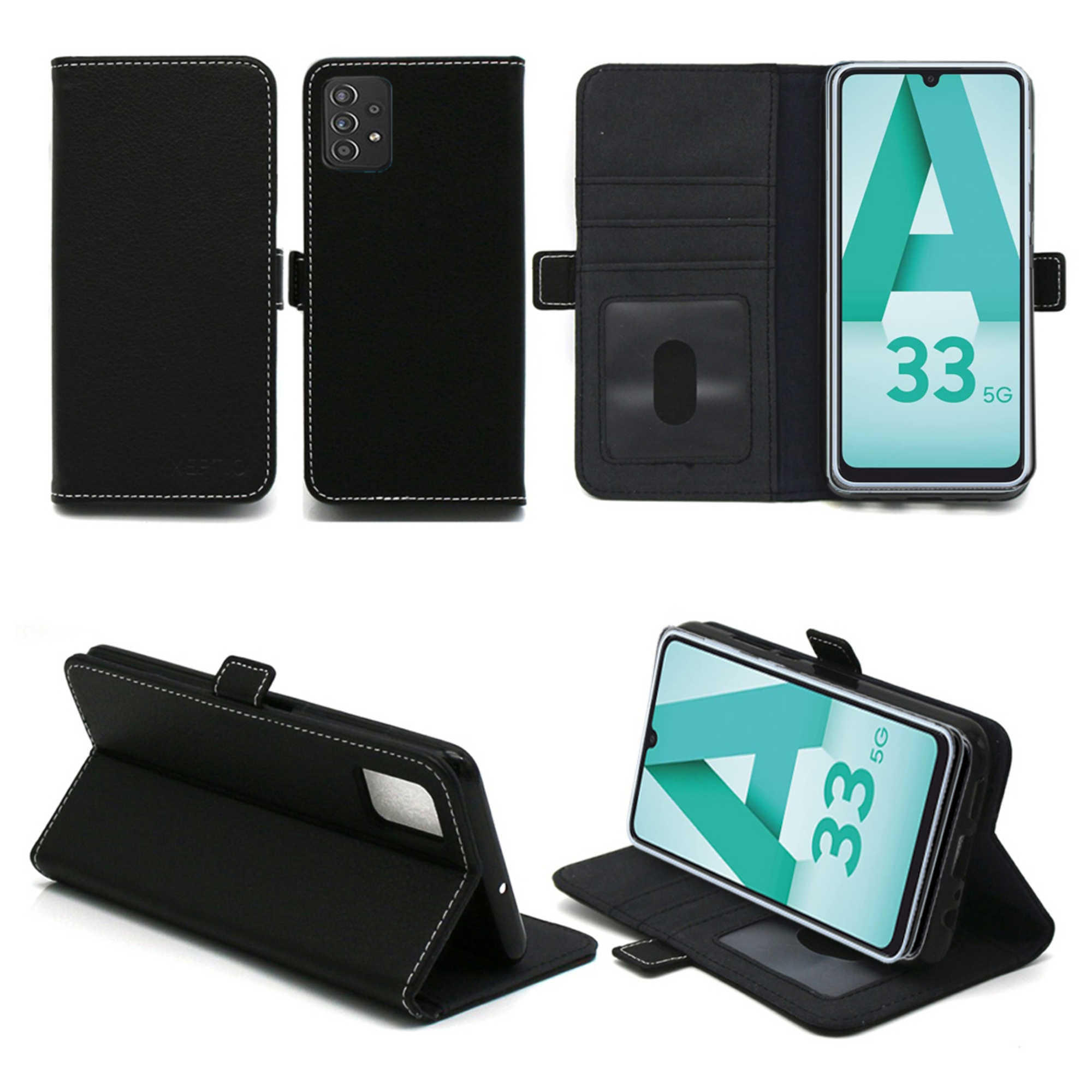 XEPTIO Samsung Galaxy A53 5G Etui housse rabat protection noir - Neuf
