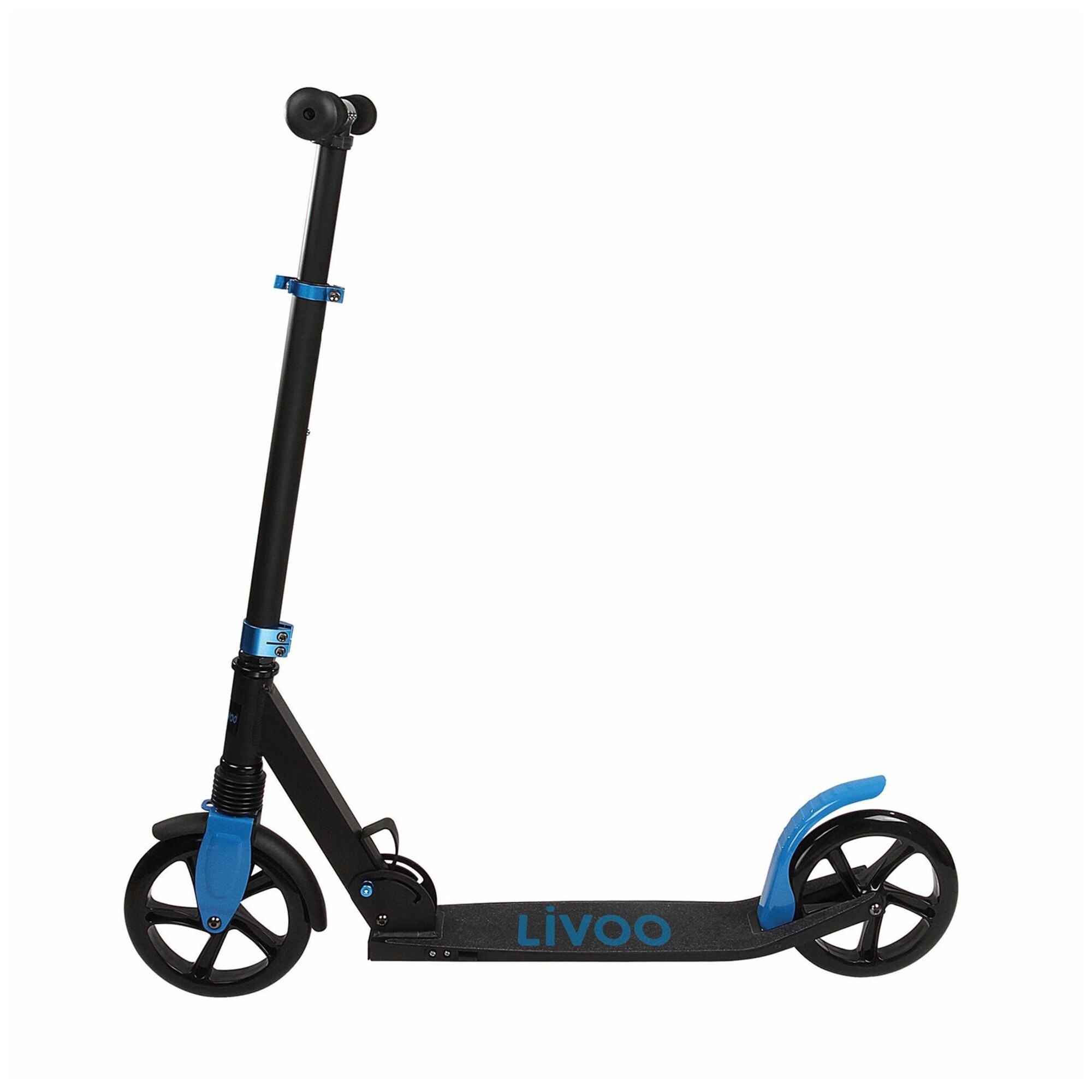 LIVOO MOBI100 - Trottinette adulte noir & bleu - Pliable - Ultra légère - Matière Alu -  Suspension avant - Grandes roues - Neuf