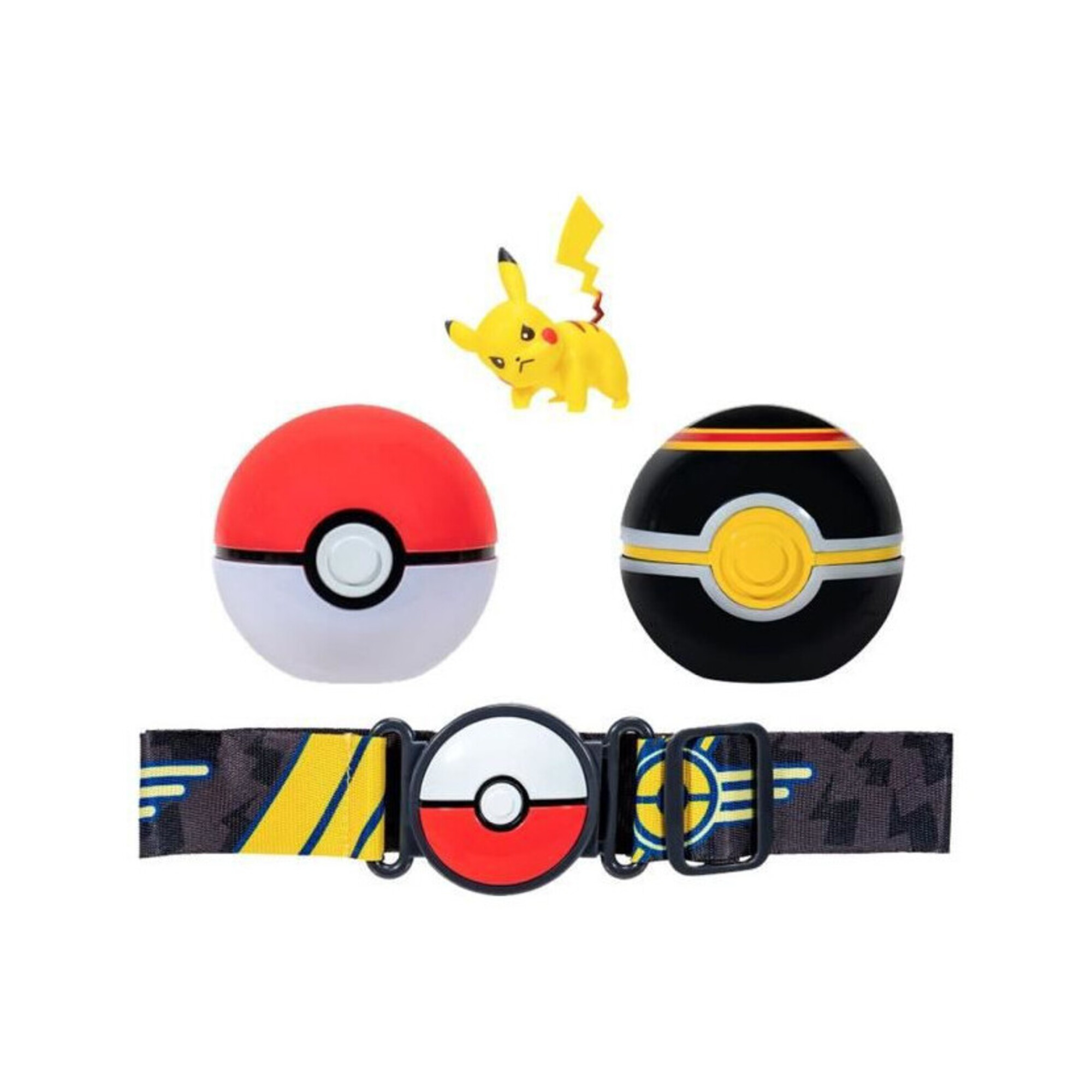 Ceinture Clip 'N' Go BANDAI - Pokémon - 1 ceinture, 1 Poké Ball, 1 Luxury Ball et 1 figurine 5 cm Pikachu - Neuf