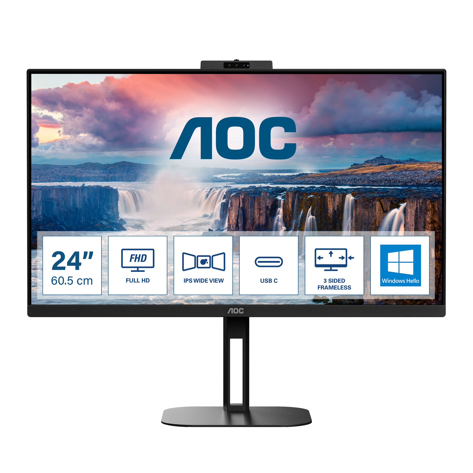 AOC V5 24V5CW 60,5 cm (23.8 ) 1920 x 1080 pixels Full HD LED Noir - Neuf