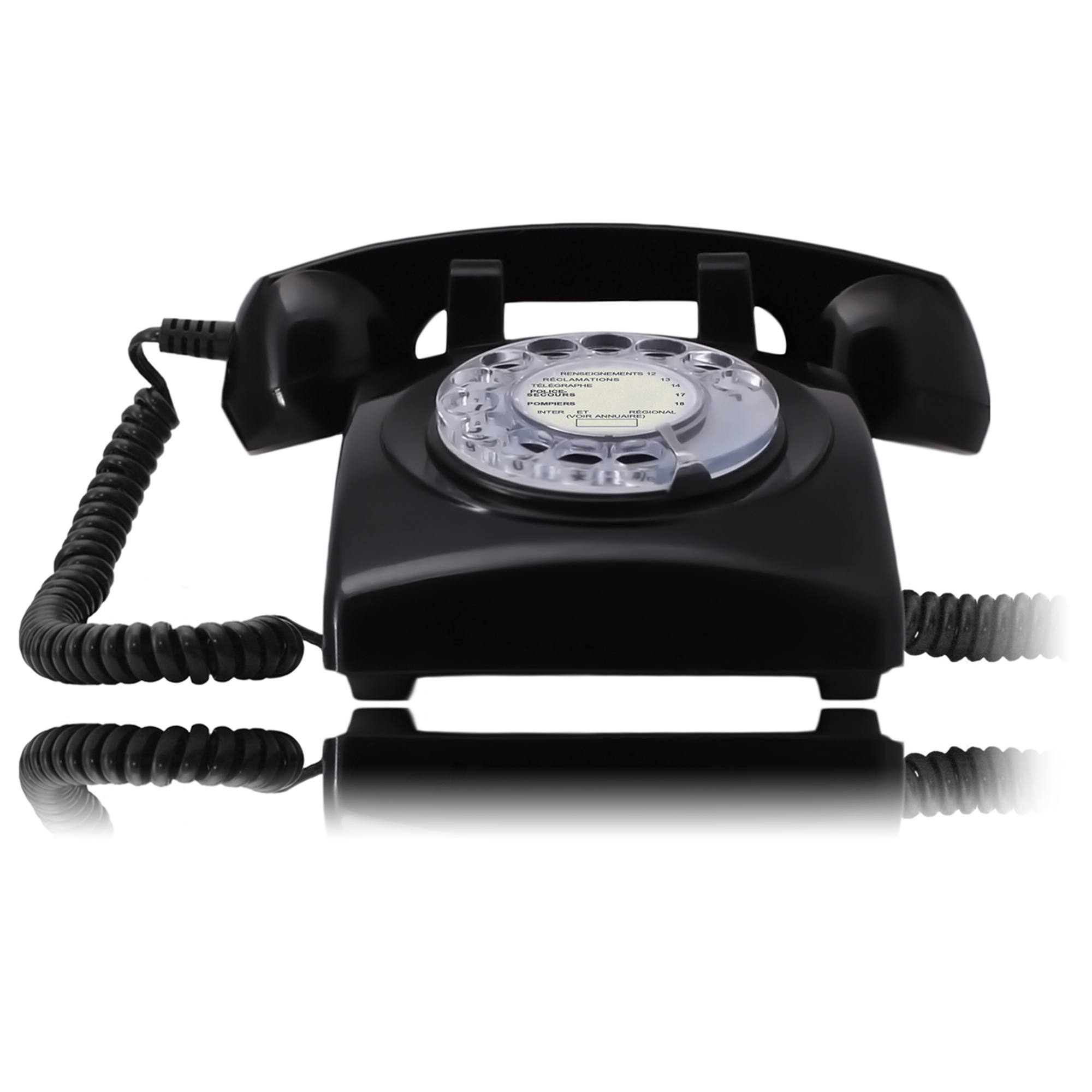 Téléphone fixe filaire rétro vintage avec cadran rotatif - Neuf