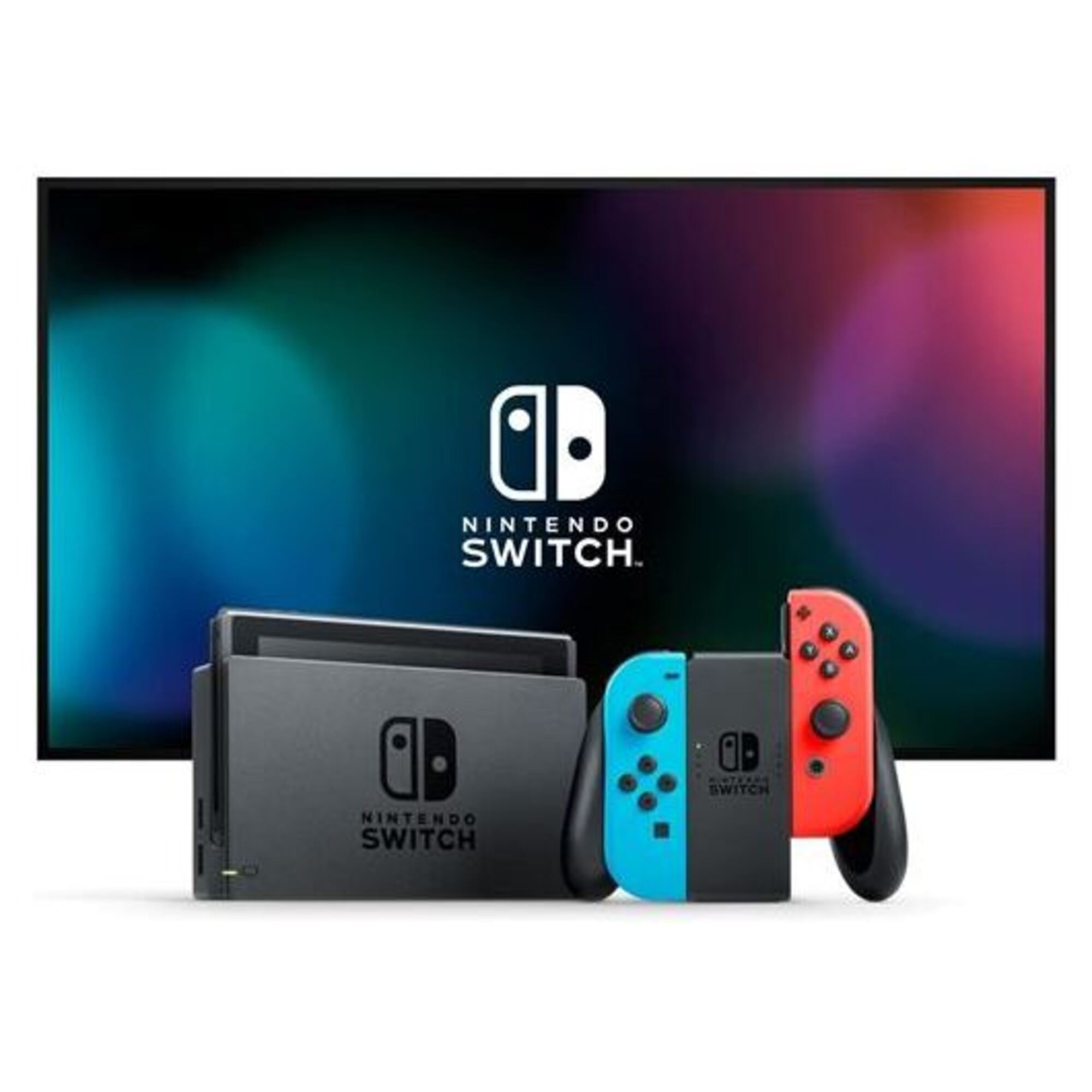 Switch Néon 32Go + Super Mario Party et Mario Kart 8 Deluxe, Rouge, Bleu - Excellent état