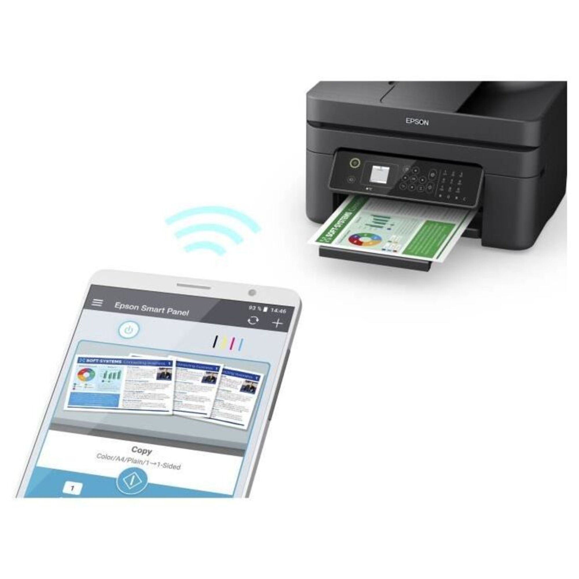 Imprimante Monofonction - EPSON - Workforce WF-2845DWF - Jet d'encre - A4 - Couleur - Wi-Fi - C11CG30408 - Neuf