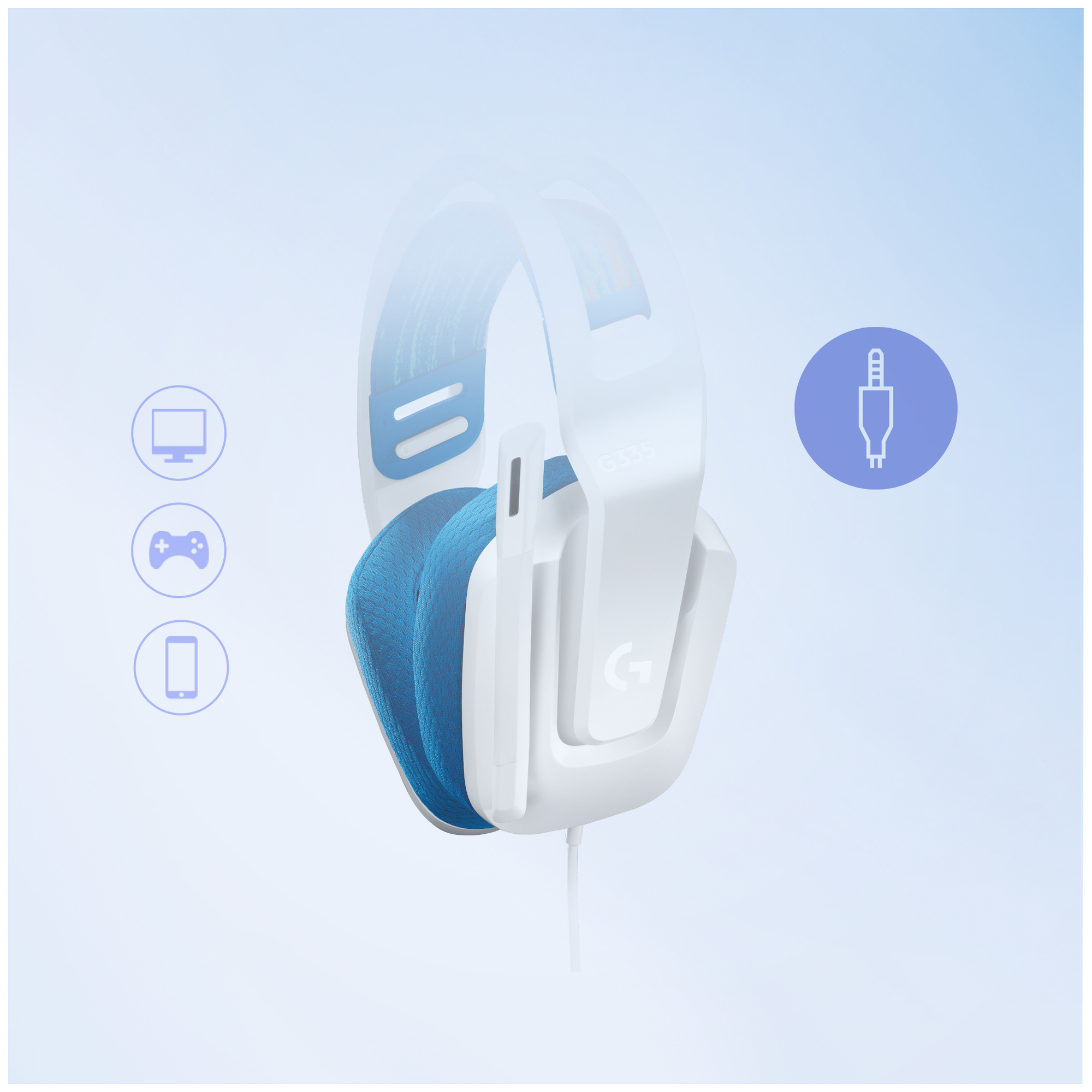 Logitech G G335 Casque Avec fil Arceau Jouer Blanc - Neuf