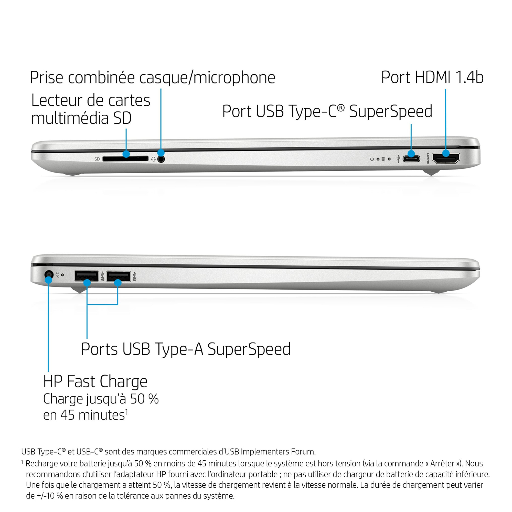 HP 15s eq2110nf AMD Ryzen™ 5 Ordinateur portable 39 6 cm 15.6 Full HD DDR4 SDRAM SSD Wi Fi 5 802.11ac Windows 11 Home - vue 6