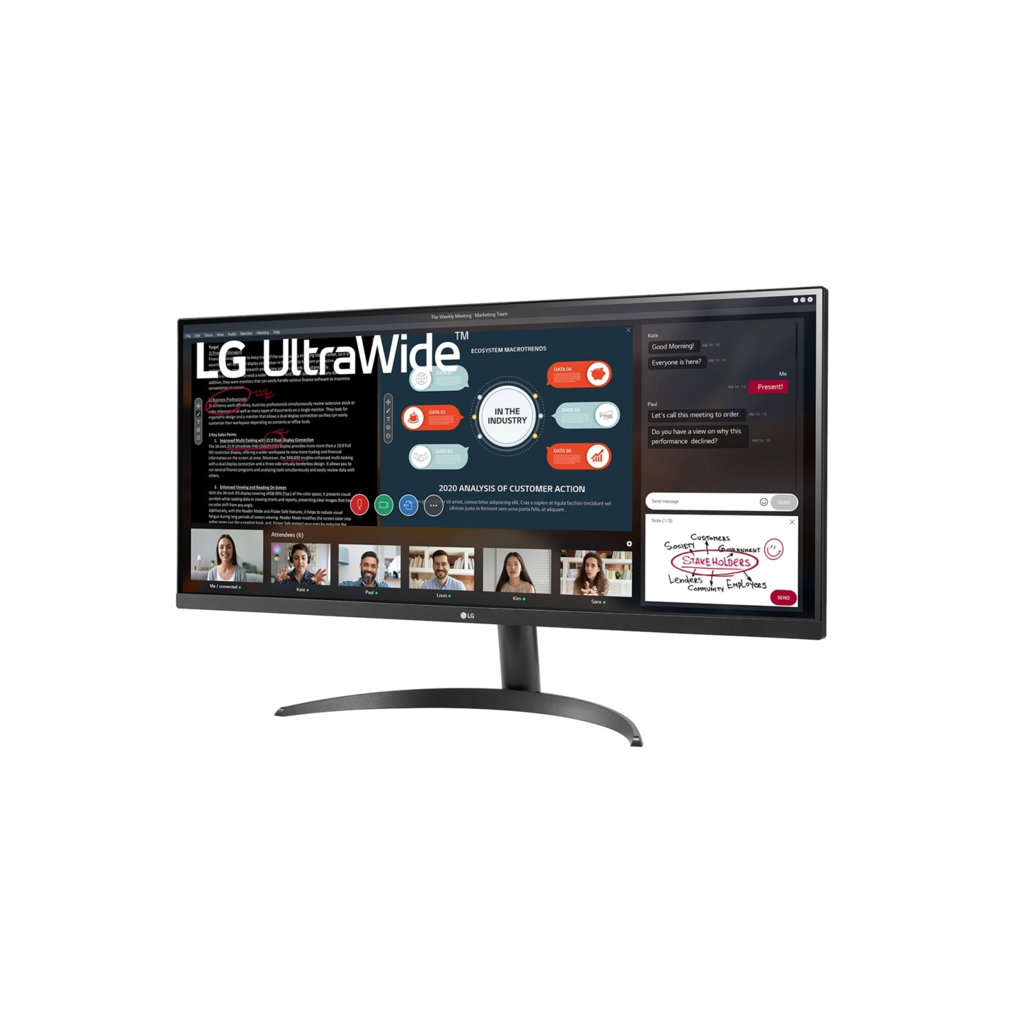 LG 34WP500-B 86,4 cm (34 ) 2560 x 1080 pixels Full HD Ultra large LED Noir - Neuf