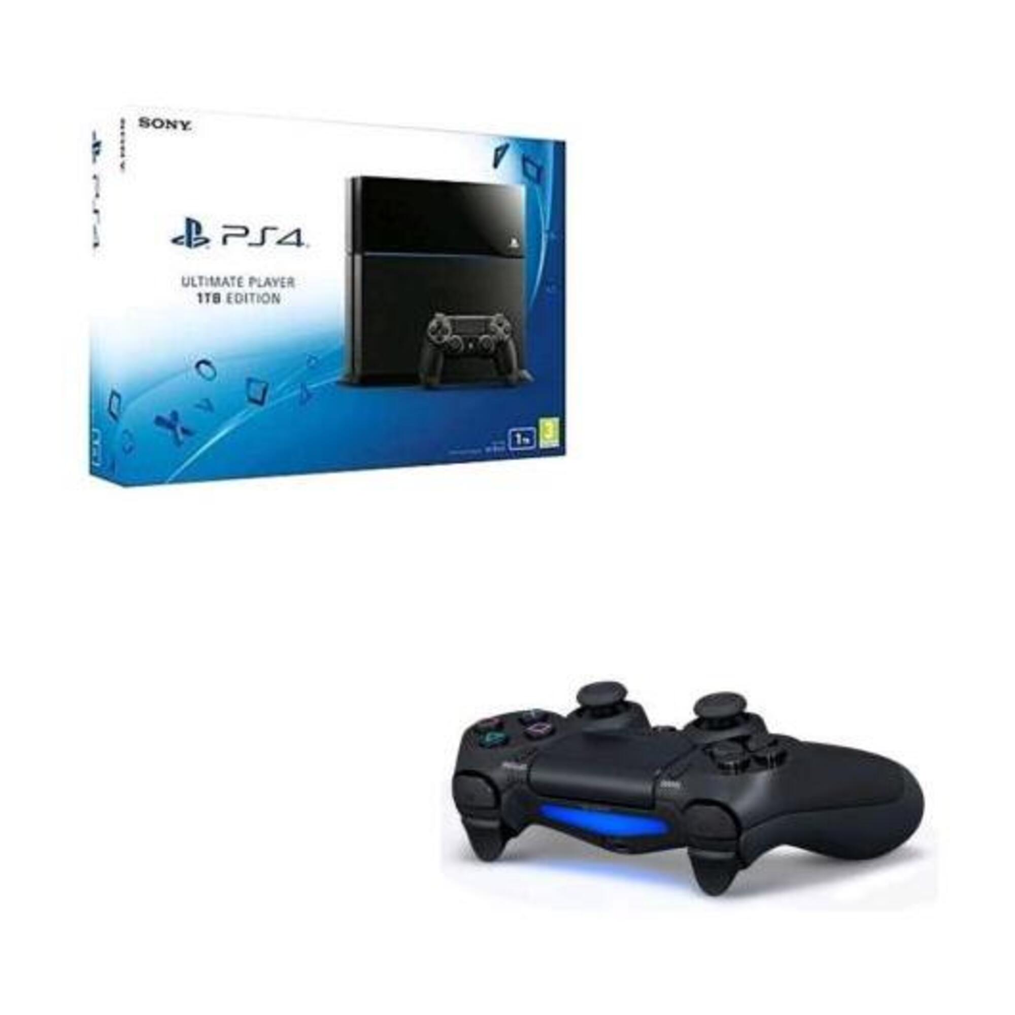 Console PS4 Sony 1 To Noire + Manette Sony Dual Shock 4 PS4 - Bon état