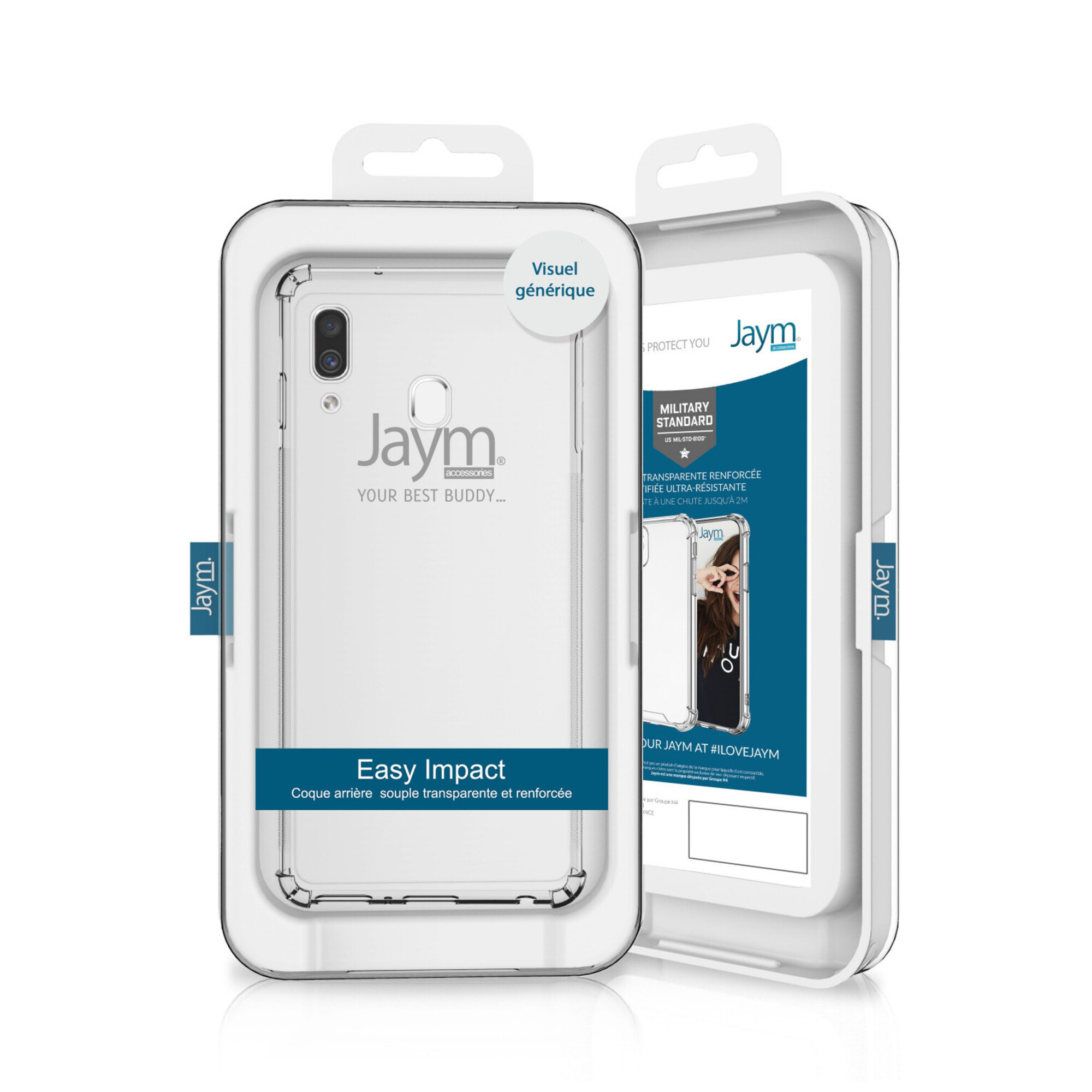 JAYM  - Coque Renforc&eacute;e pour Samsung Galaxy S22 - Souple et r&eacute;sistante - Certifi&eacute;e 2 M&eacute;tres de chute - Transparente - Neuf