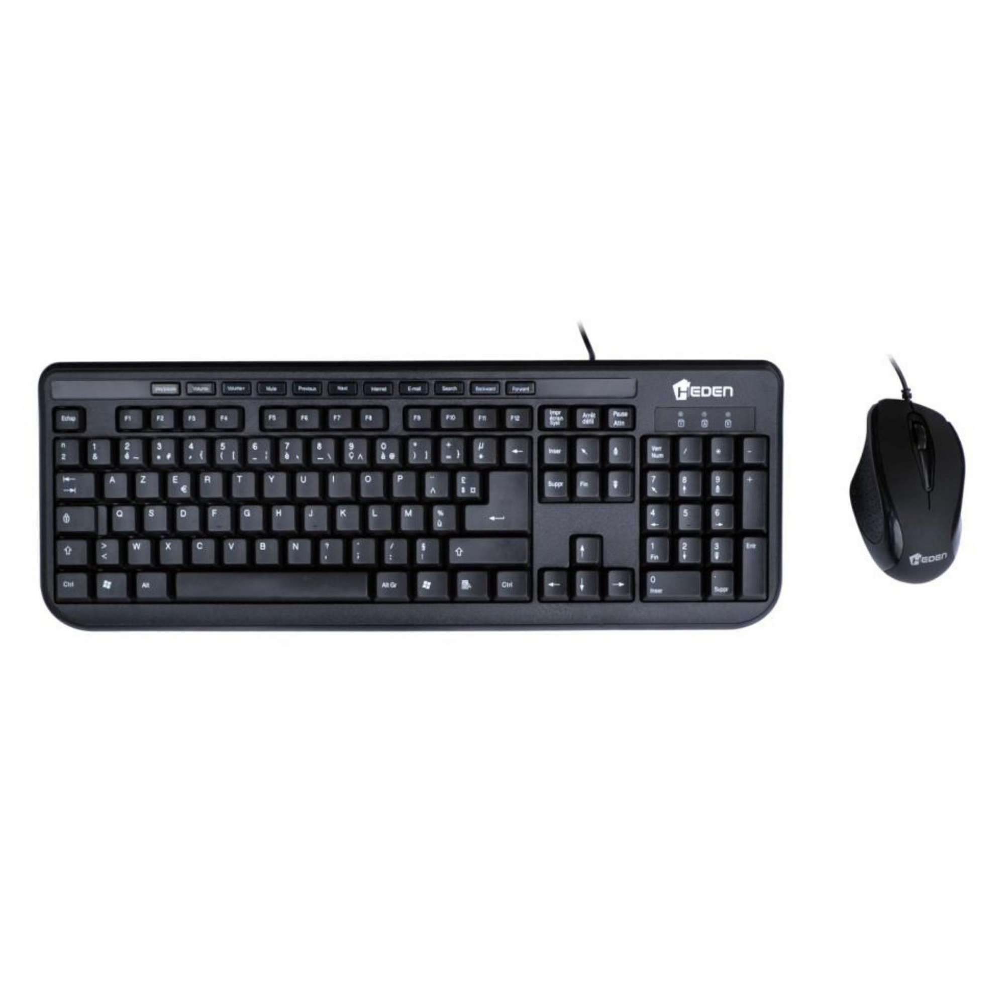 Kit HEDEN clavier filaire optique 1200 DPI clavier multimedia Neuf