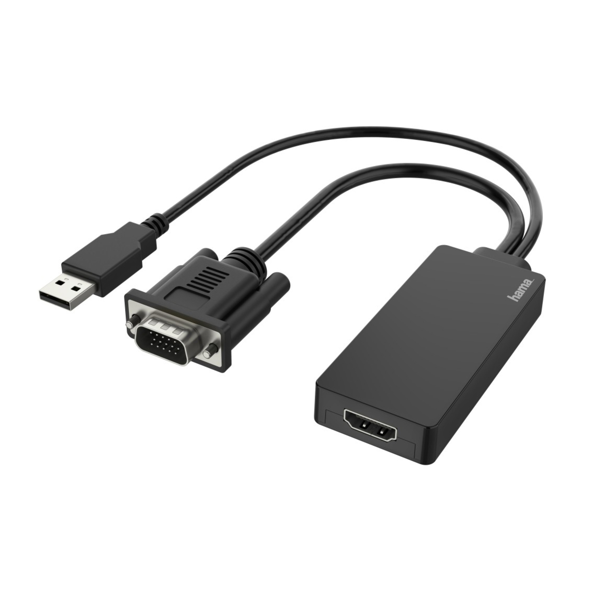Hama 00200342 câble vidéo et adaptateur 0 15 USB Type A + VGA D Sub HDMI Neuf