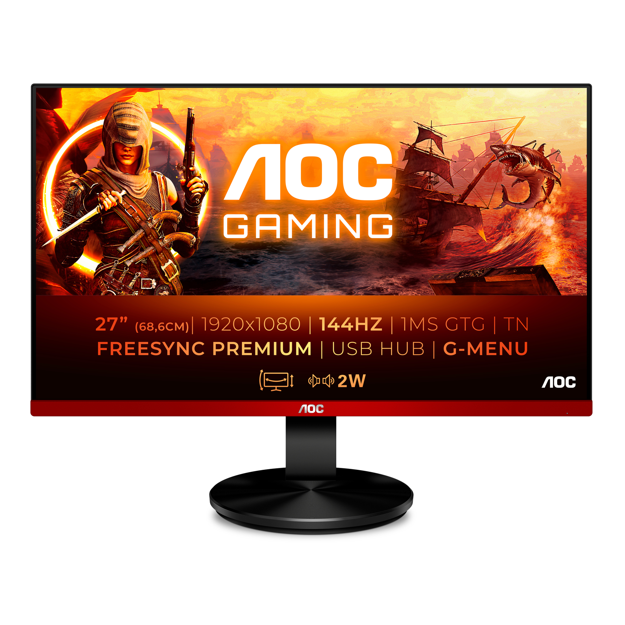 AOC 90 Series G2790PX LED display 68,6 cm (27 ) 1920 x 1080 pixels Full HD Noir - Neuf