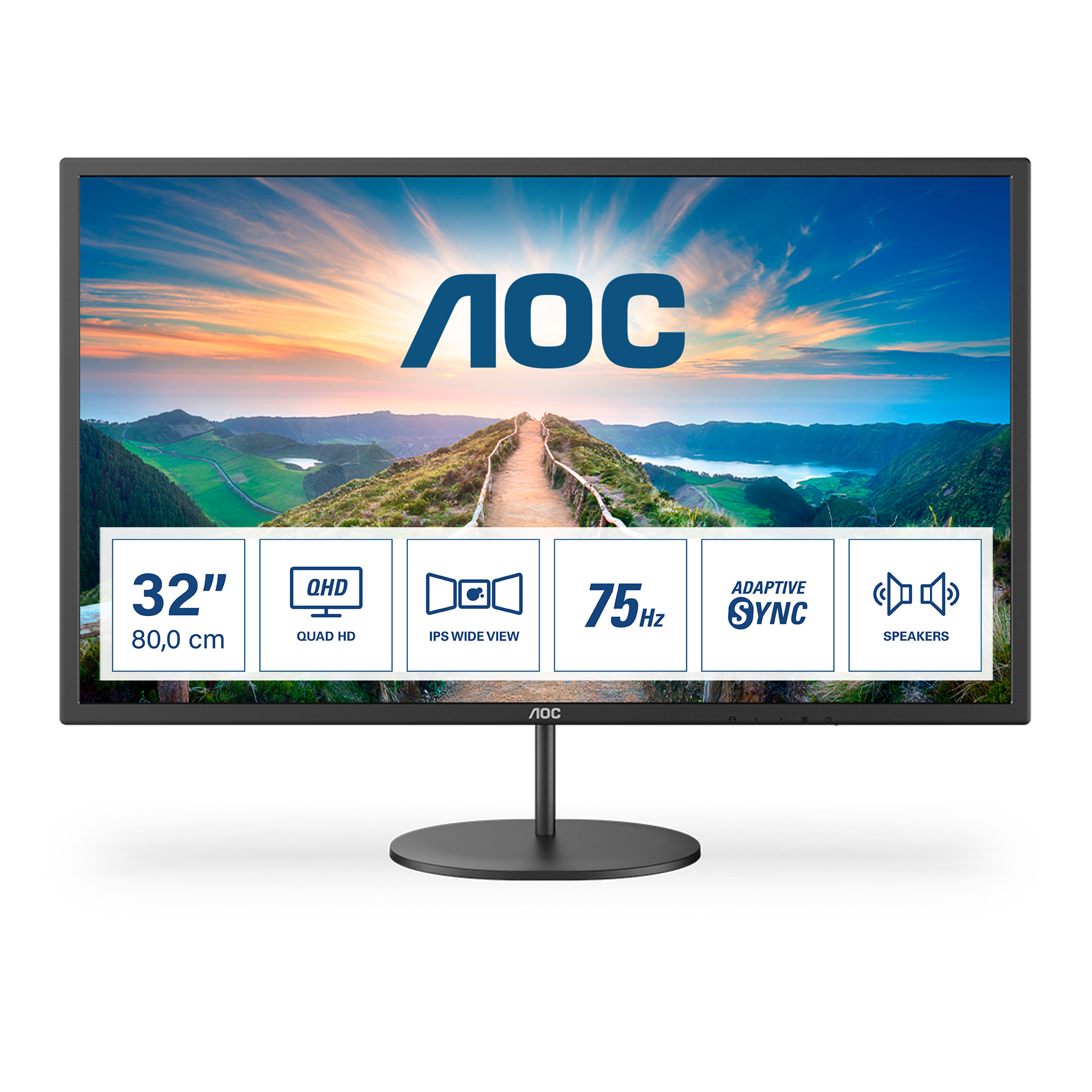 AOC V4 Q32V4 écran plat de PC 80 cm (31.5 ) 2560 x 1440 pixels 2K Ultra HD LED Noir - Neuf