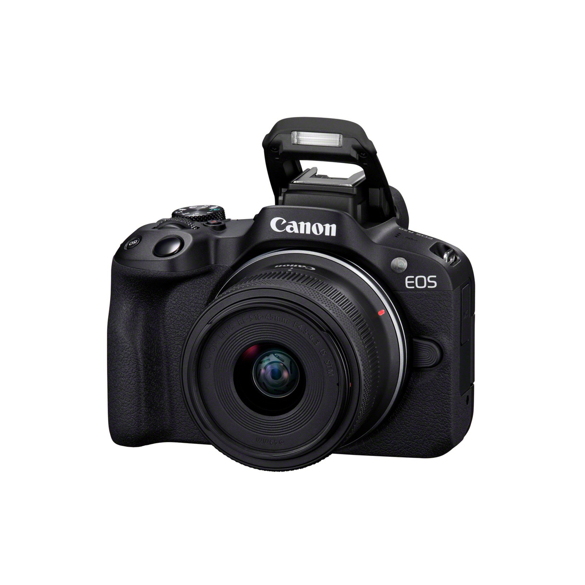 Canon EOS R50, Black + RF-S 18-45mm F4.5-6.3 IS STM Kit MILC 24,2 MP CMOS 6000 x 4000 pixels Noir - Neuf