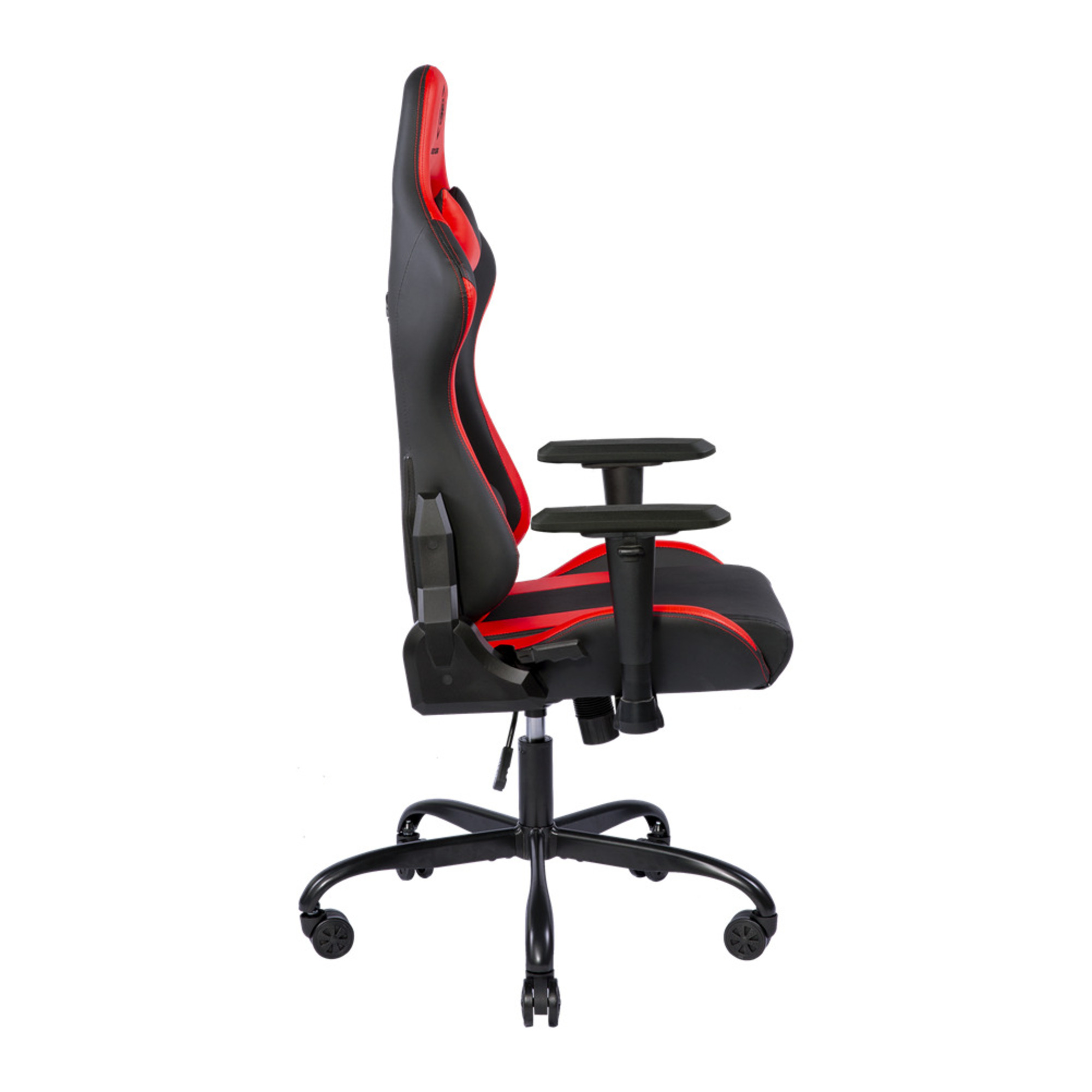 DELTACO GAMING - Fauteuil gaming, Base aluminium, Cuir PU noir & rouge, max 90kg - Neuf