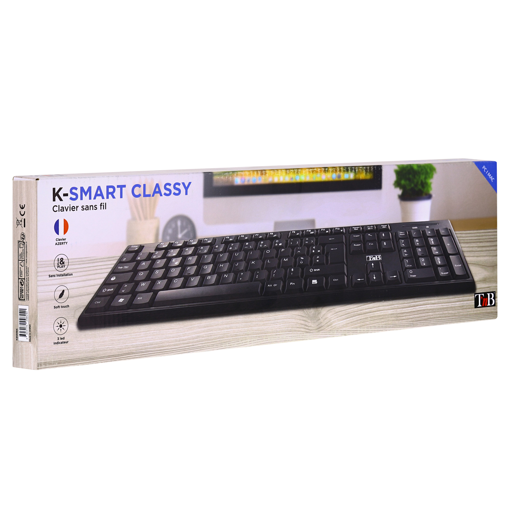Pack Clavier et Souris T'nB Classy – Sans Fil AZERTY Français, Compact et Silencieux - vue 2