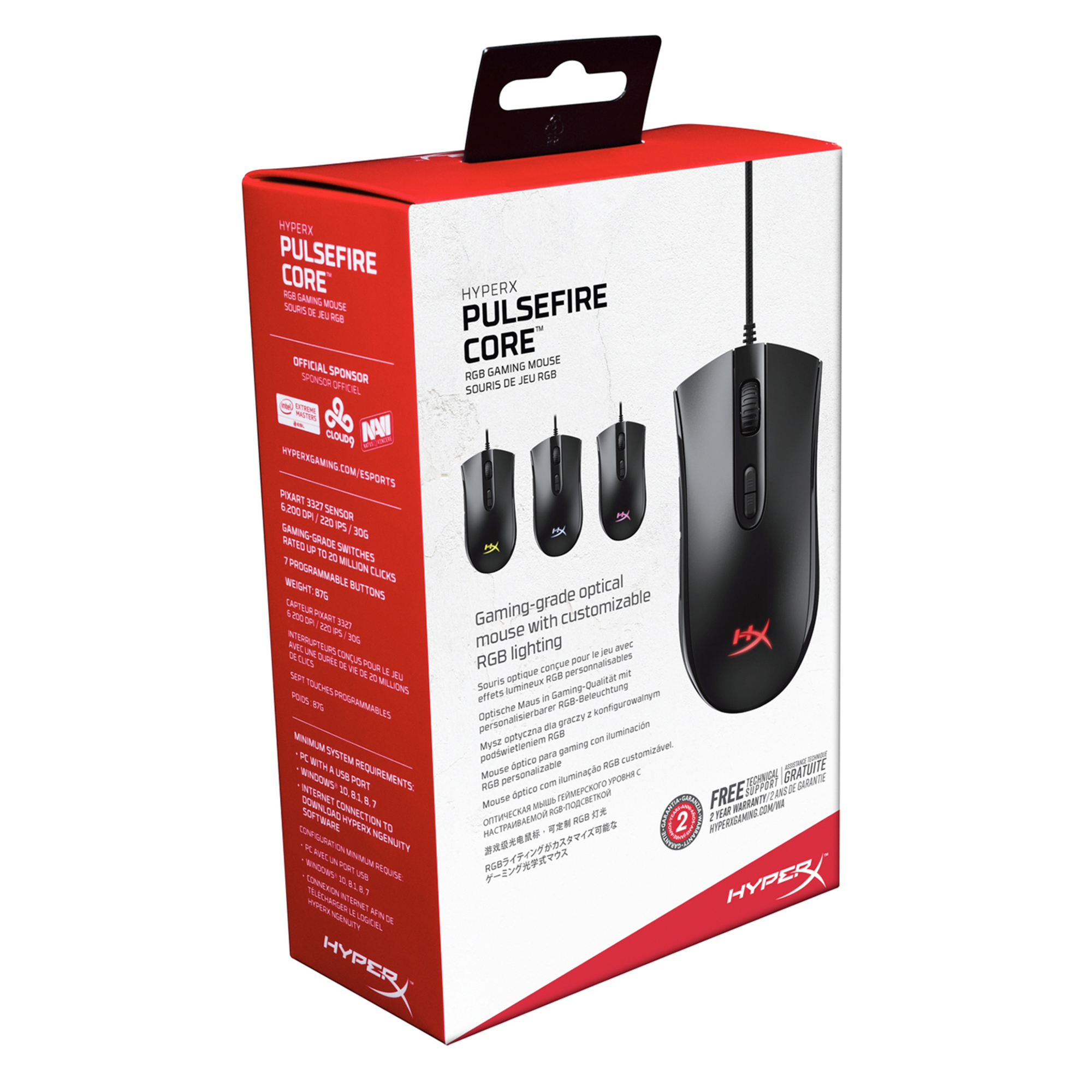 HyperX Pulsefire Core Jouer Ambidextre USB Type A Optique 6200 DPI Neuf - vue 2