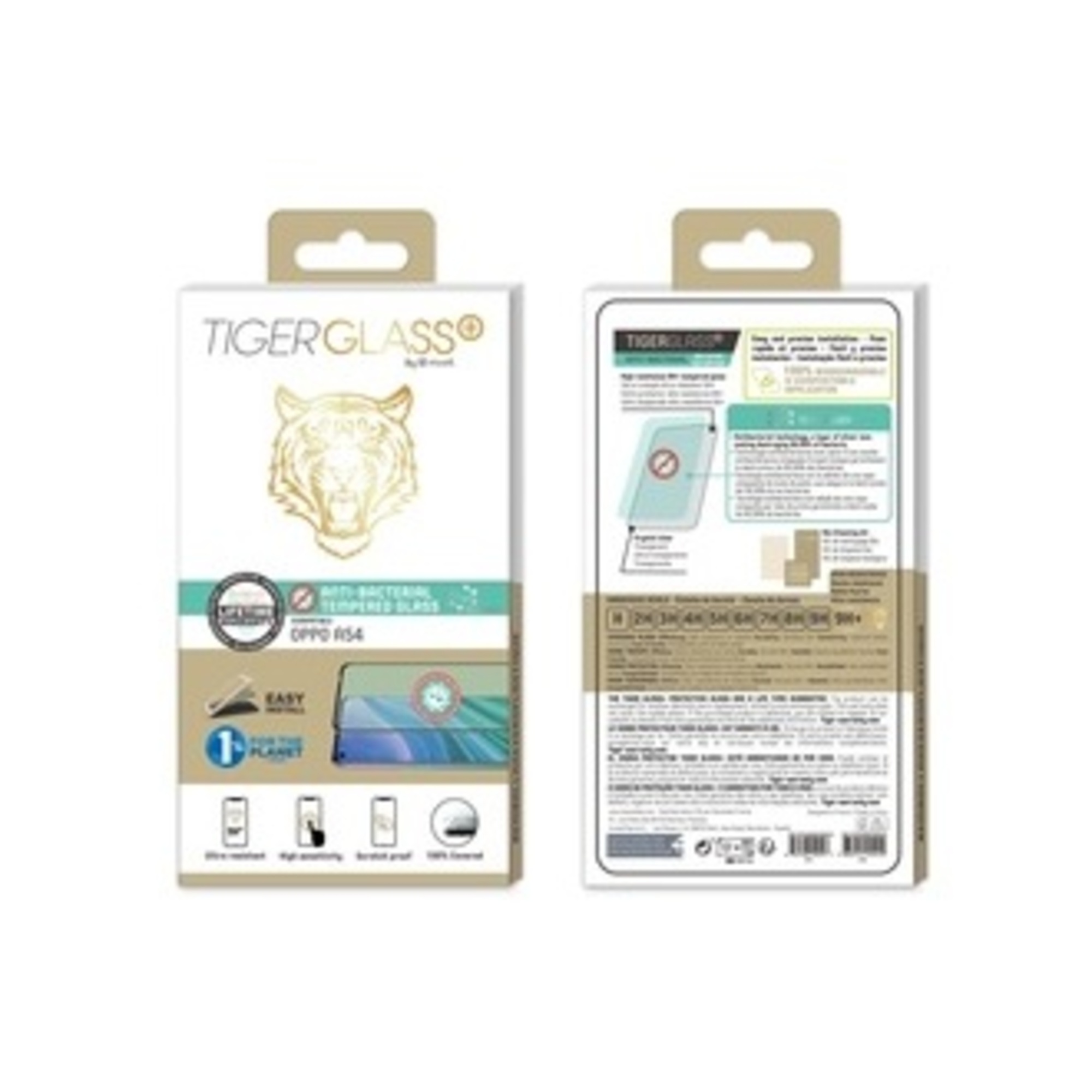 Verre trempé antibactérien Tiger Glass Plus pour OPPO A54A74 5G - vue 2