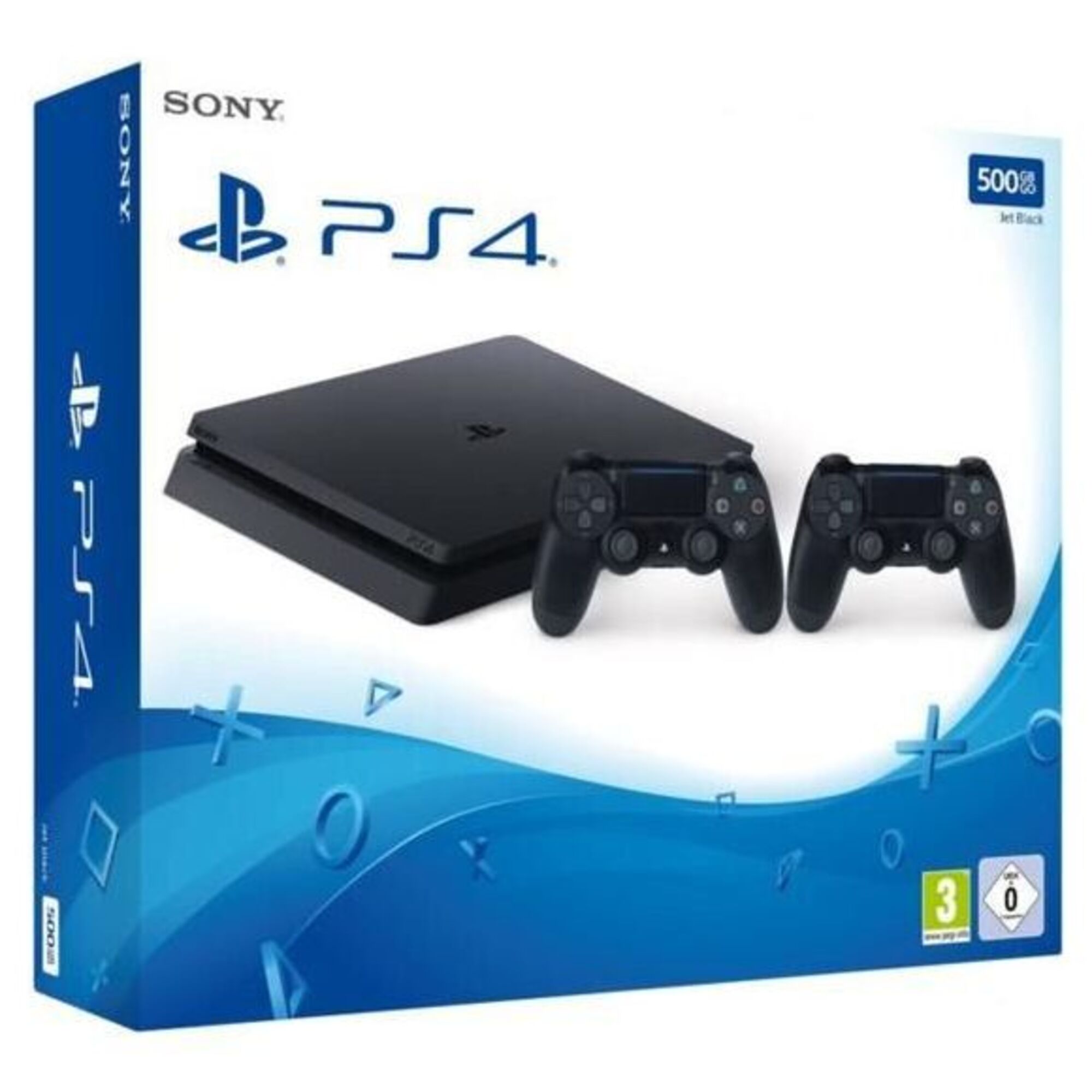 PS4 Slim 500 Go Black + Manette 2ème DualShock PS4 - noir - Bon état